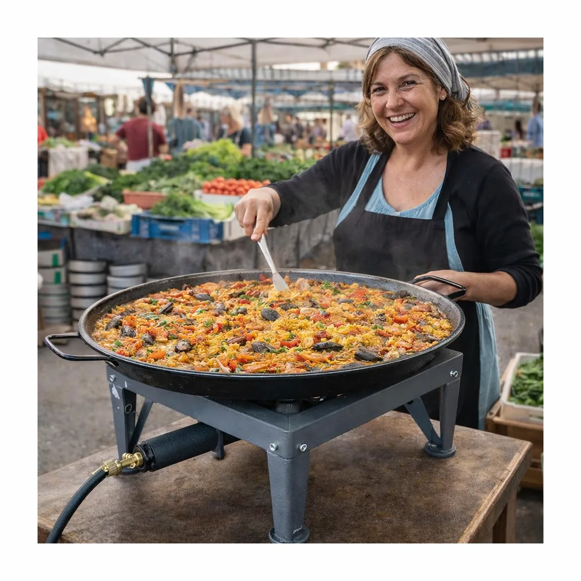 INTEC - Réchaud à gaz 7500W Professionnel Charge 200Kg Tout Fonte 4 Pieds renforcés - Réchaud Pro Marché Cuisson Confiture, Paella