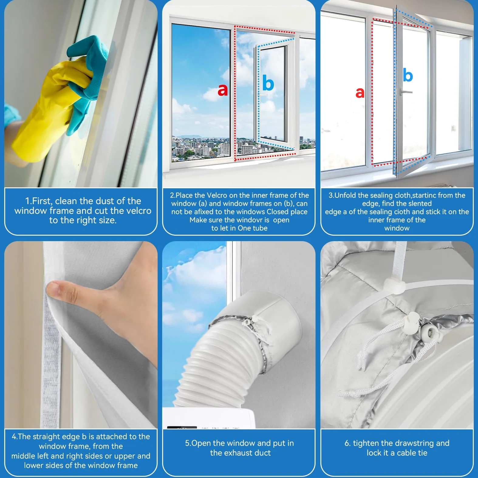 Joint de Fenêtre pour Climatiseurs Mobile, Calfeutrage pour Fenêtres pour Climatiseur Mobile, Kit Calfeutrage Climatiseur, 500CM, Compatible avec les Joints de Fenêtre des Flimatiseurs