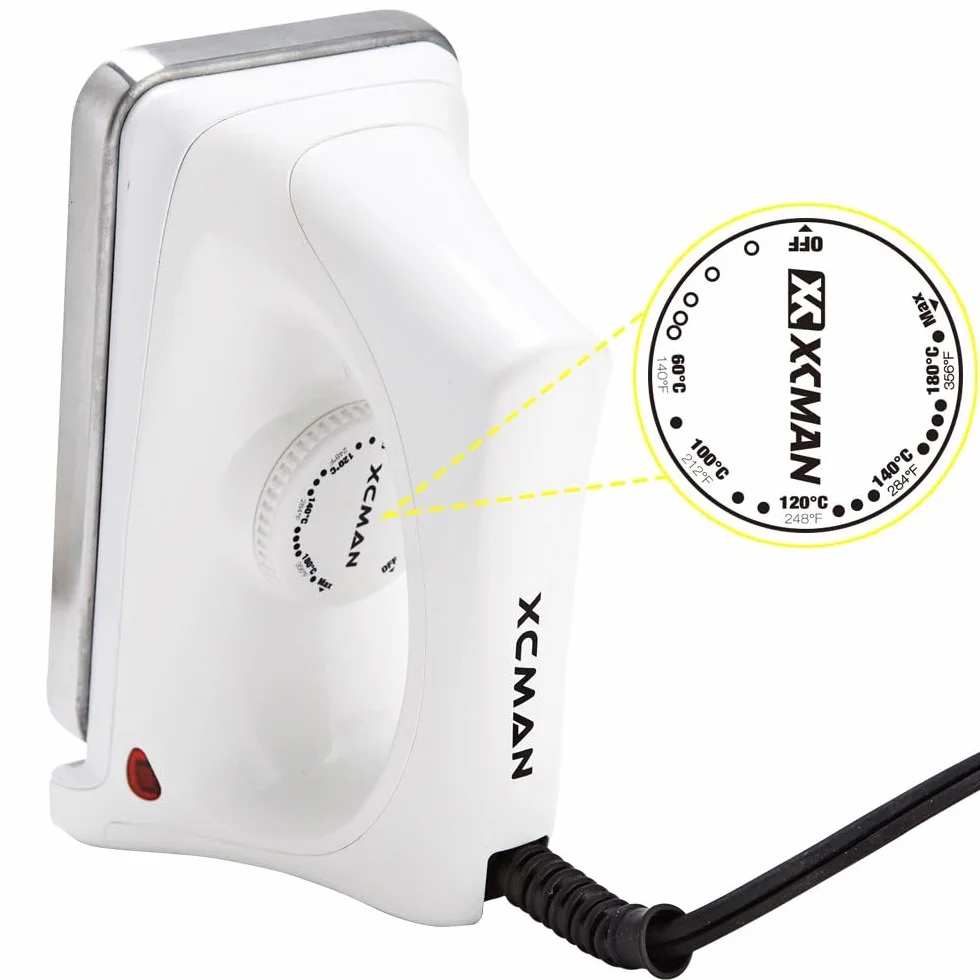 XCMAN Fer à repasser pour ski et snowboard, 230 V, 1000 W, structure en losanges, qui optimise la répartition et la compression de la cire
