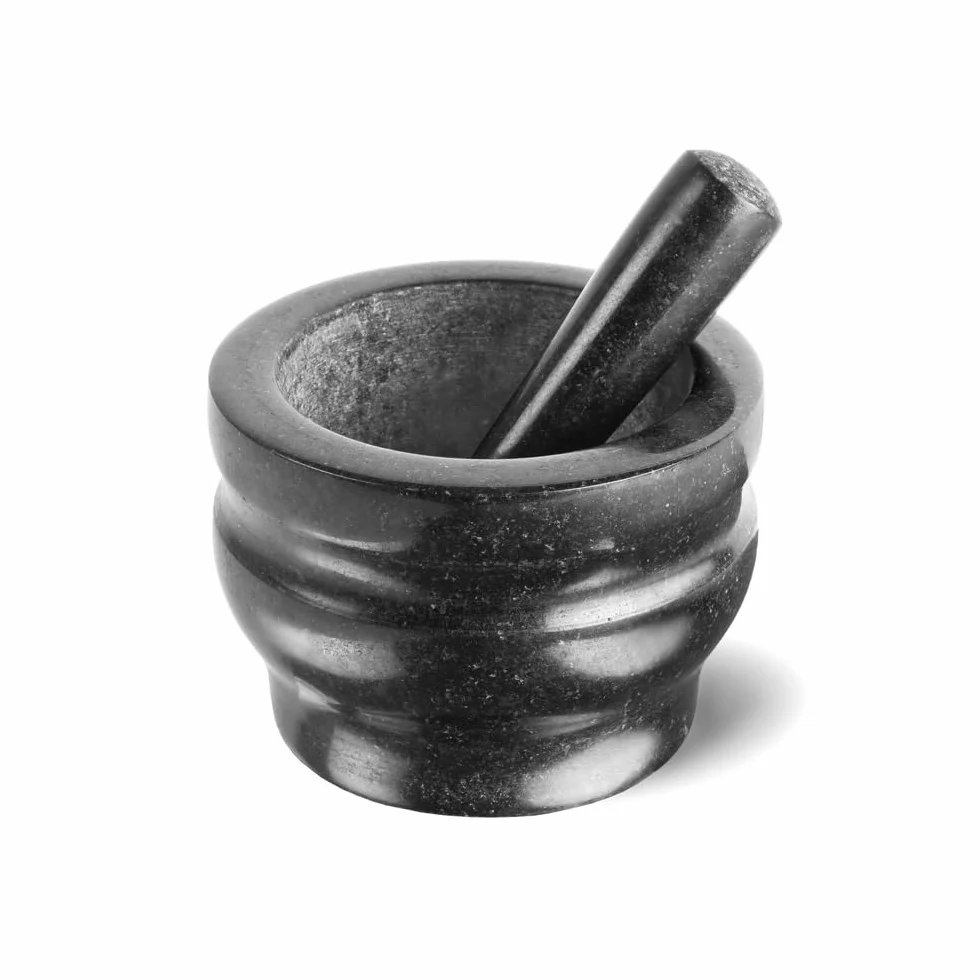 Cole & Mason Worcester Mortier et Pilon 14 cm, Granit Naturel, Mortier et Pilon de Cuisine Durables pour Épices et Herbes, Facile à Nettoyer, Mortiers et Pilons, Noir, Garantie de 2 Ans
