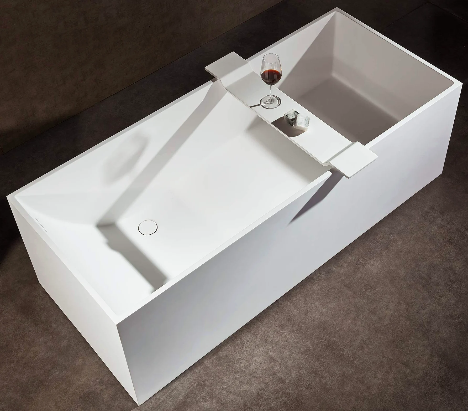BERNSTEIN - Plateau de baignoire, Tablette Bain, Pont Baignoire en fonte minérale 85x16cm Blanc mat - PB4208