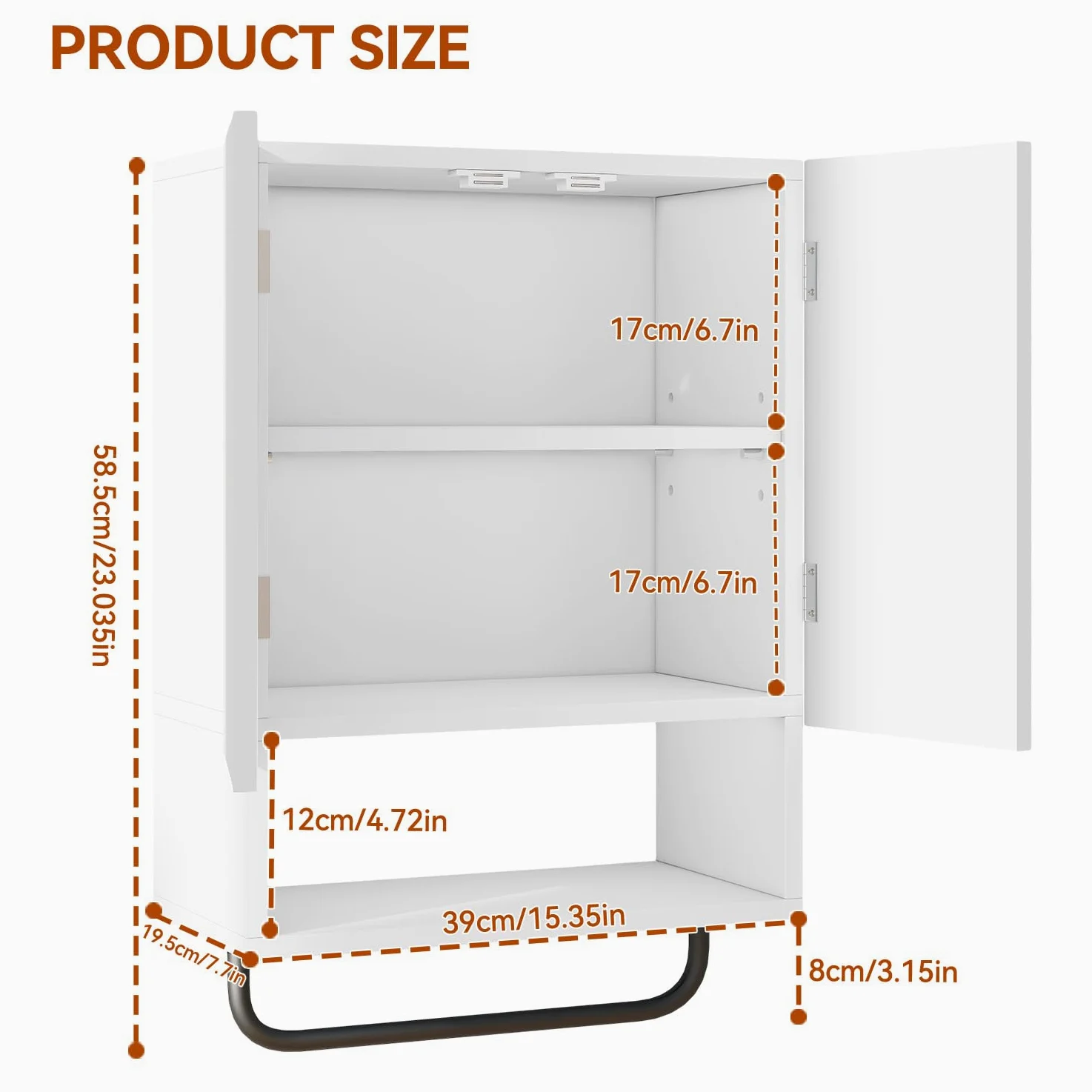IBUYKE Le montage mural est une armoire de salle de bain WBS003W