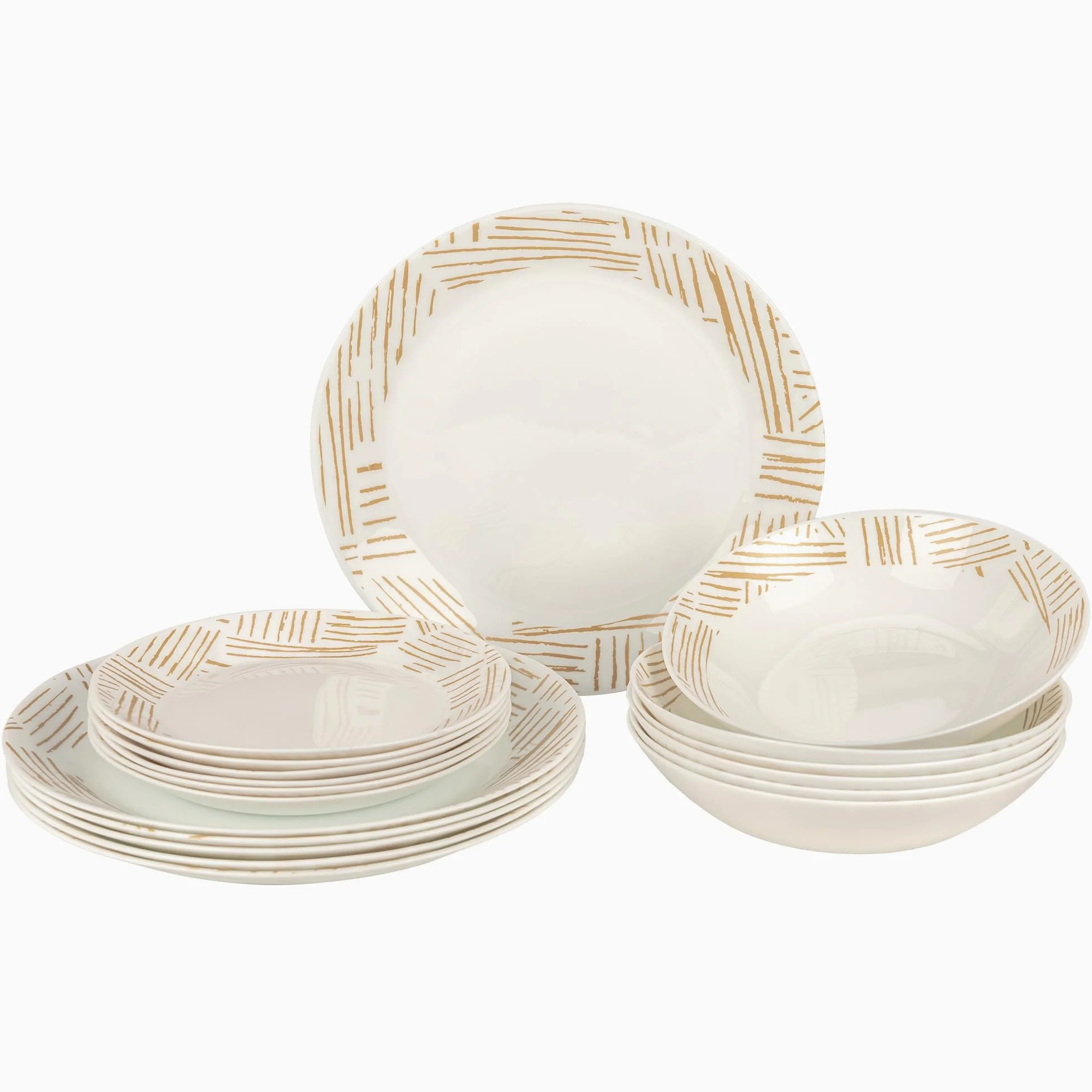 Service Vaisselle 6 Personnes - 18 Pièces - Verre - Assiettes Service de Table - Ensemble Vaisselle de Table Moderne - Assiette et Arts de la Table - Assiettes Plates