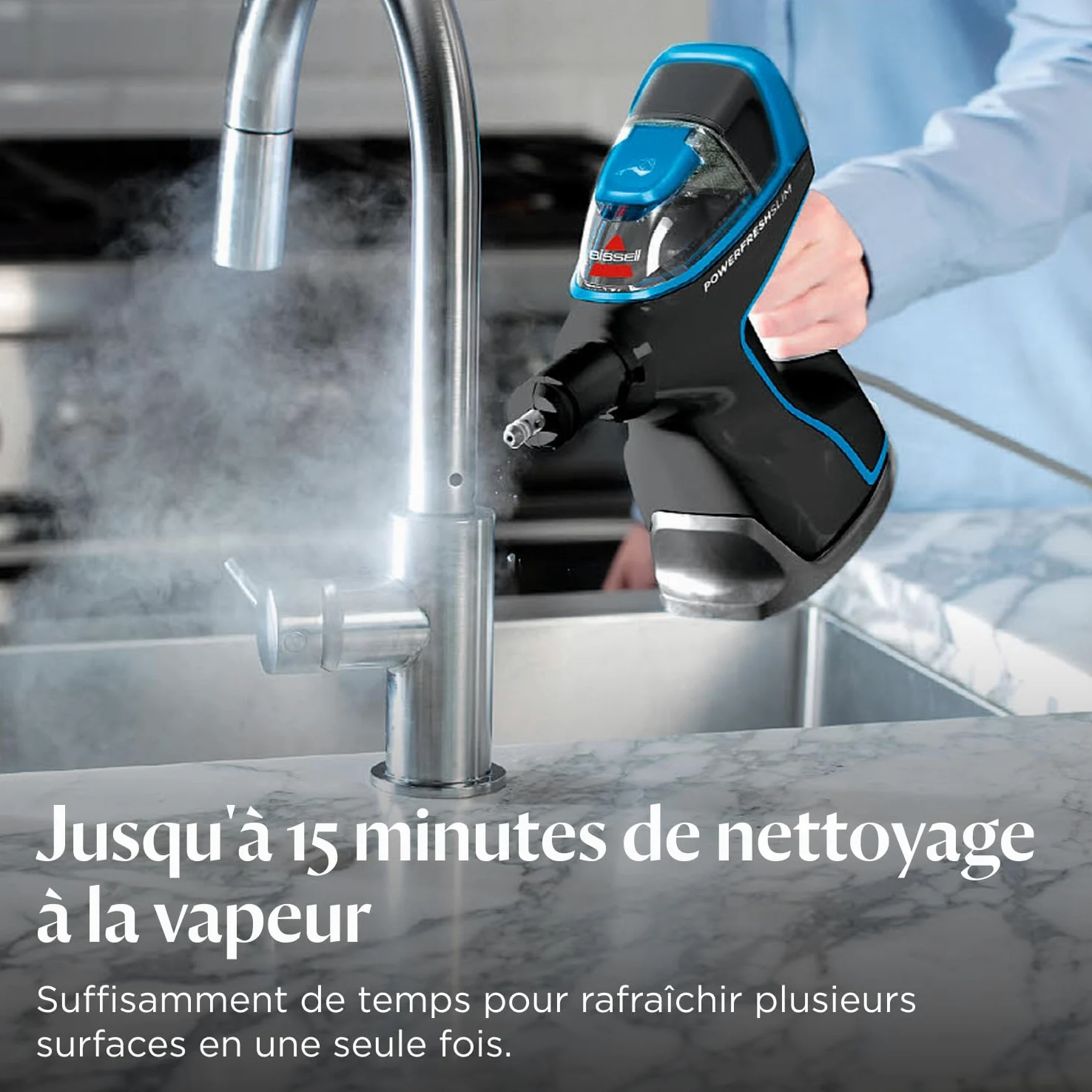 BISSELL PowerFresh Slim Steam, Nettoyeur vapeur 3 en 1, Passe du nettoyeur vapeur pour sols au nettoyeur vapeur portable, Nettoyeur portable léger et multi-usage, Access. inclus, 1600W, 4268N
