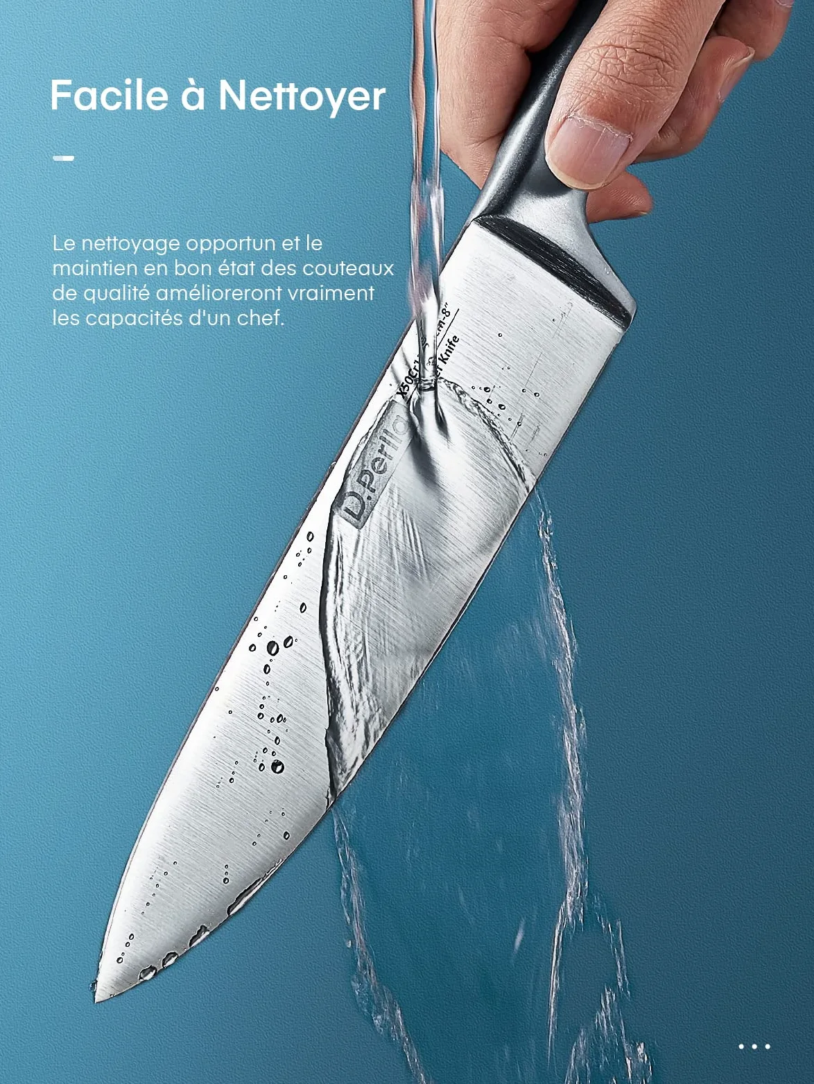 D.Perlla 14 Pièces Set de Couteaux de Cuisine, pour Chef Professionnel, Forgé à Partir D'acier Inoxydable à Haute Teneur en Carbone, Porte Couteau en Acrylique