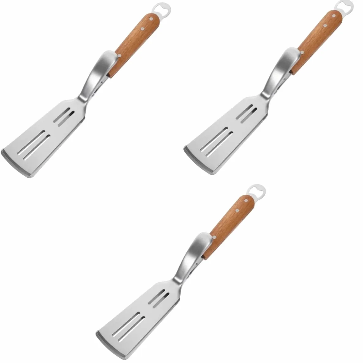Ciieeo Lot De 3 Pinces À Aliments En Acier Inoxydable Avec Manche En Bois Pour Plats Et Assiettes Pour Aliments Chauds - Outil Anti-brûlure