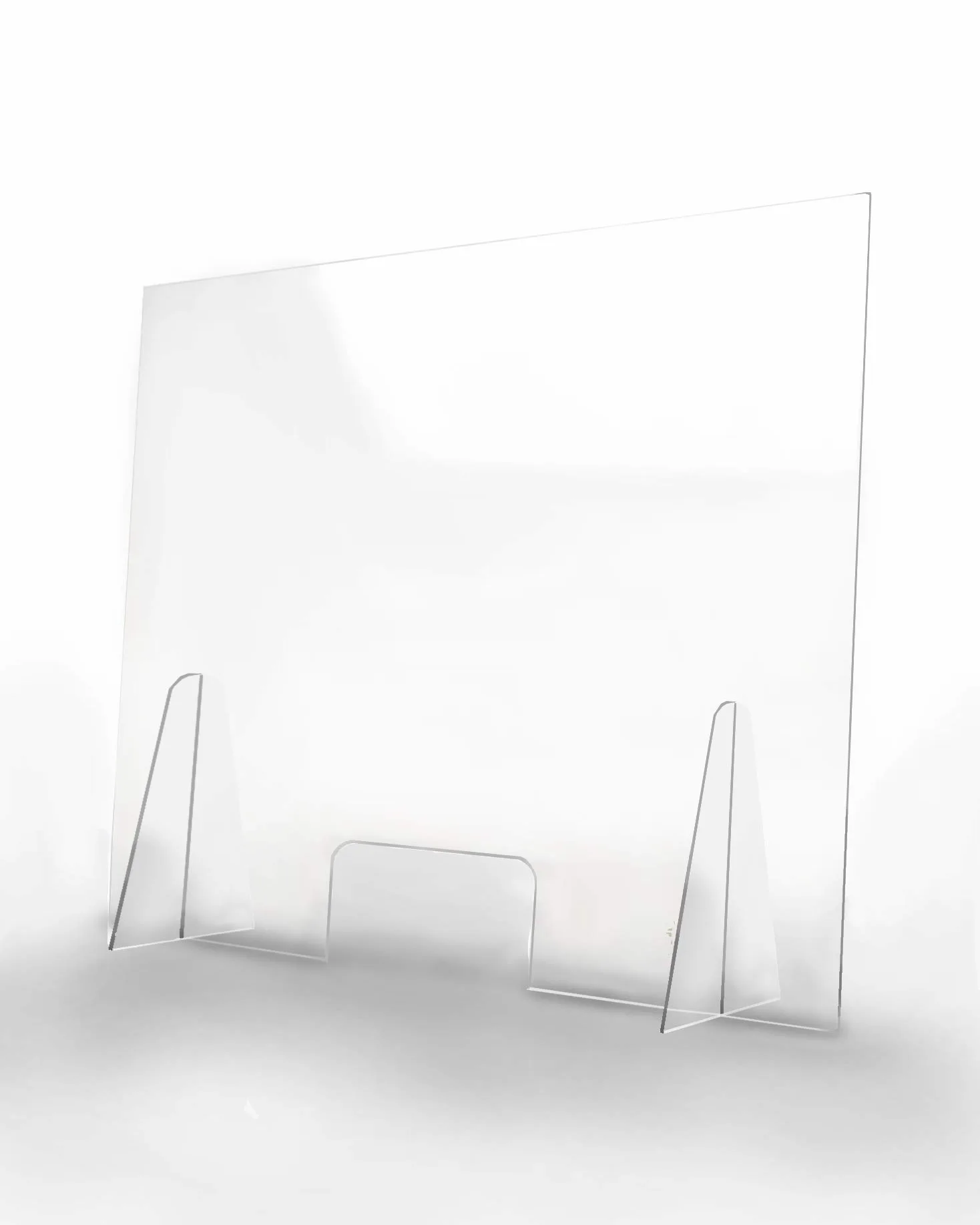 Écran de Protection pour Comptoir Magasins et Établissements 100x80cm - PET Polycarbonate Transparent de 3mm -ULTRA RÉSISTANT et STABLE - Séparateur pour Écoles et Supermarchés