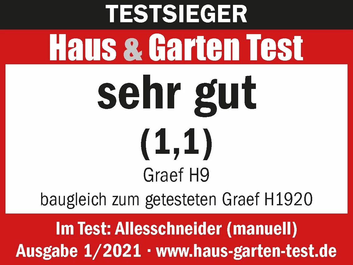 GRAEF Manuale H9 – Trancheuse manuelle universelle, tout en métal, lame inox ondulée Ø190 mm, épaisseur réglable 0–15 mm, idéale pour pain, charcuterie, fromage – Made in Germany