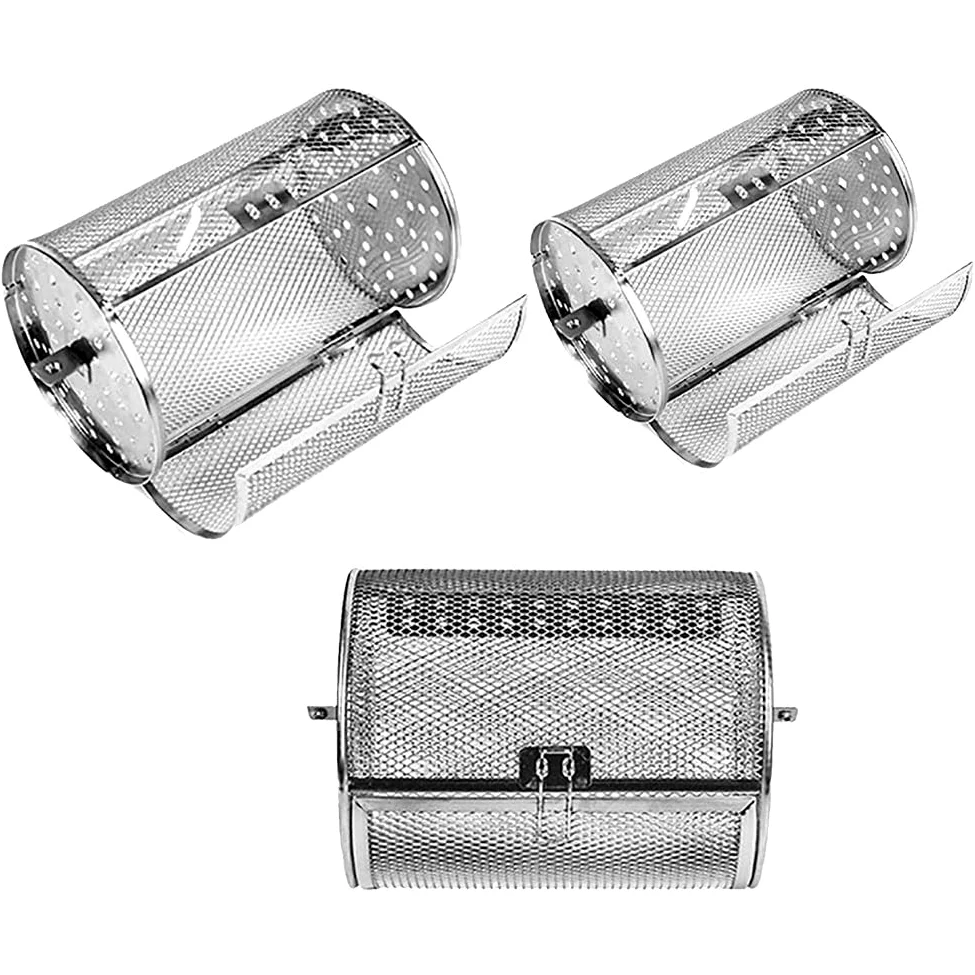 Tambour rotatif en acier inoxydable pour four - Grille de cuisson antiadhésive - Pour rôtir (D : 14 x 14 x 25 cm)