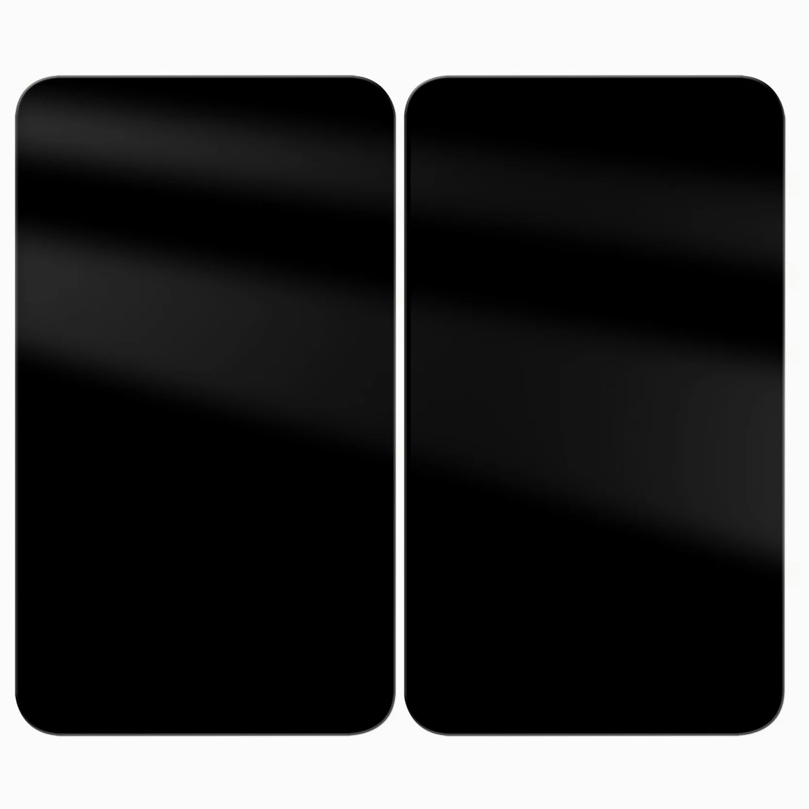 WENKO Plaque de Recouvrement Universelle Mod. Noir, réglable en Hauteur pour Tout Type de cuisinière, Planche à découper et Protection Anti-éclaboussures, Verre, 30 x 52 cm, 2 pièces