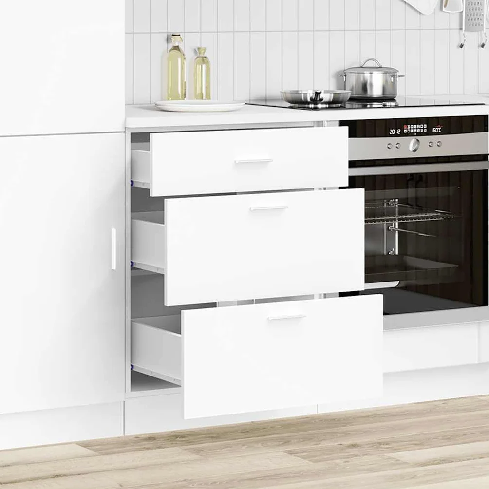vidaXL Meuble Bas de Cuisine Lyon en Bois d'ingénierie Blanc
