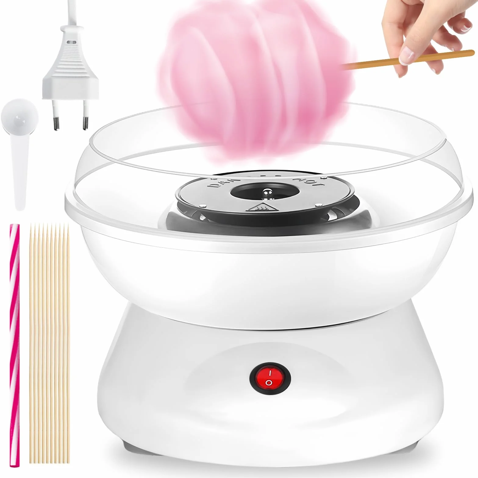 Machine À Barbe À Papa, Cotton Candy Machine, Machine À Bonbons En Coton, Électrique Candy Floss Maker 450w Avec Accessoires Pour Anniversaire Diverses Fêtes Facile À Utiliser Et À Nettoyer