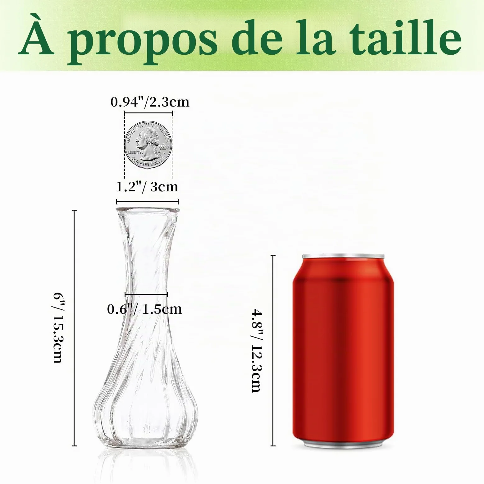Hewory Petit Vase Deco Table - 12 Soliflore en Verre Petit Vase en Verre Transparent pour Centre De Table - Vases Decoratifs pour Decoration Mariage Anniversaire Home Salon Parti