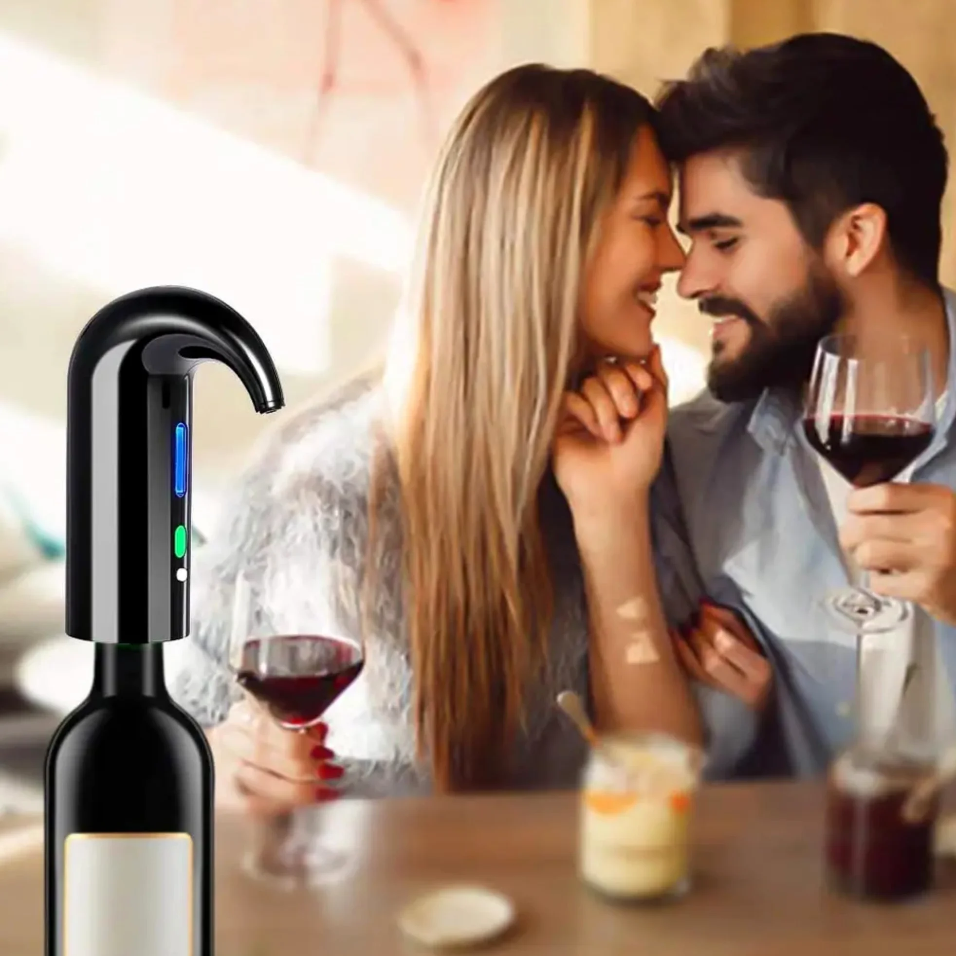 Yomety Aérateur de vin électrique, décanteur de vin électrique, distributeur de vin, accessoires de vin, bec verseur et cadeaux pour les amateurs de vin