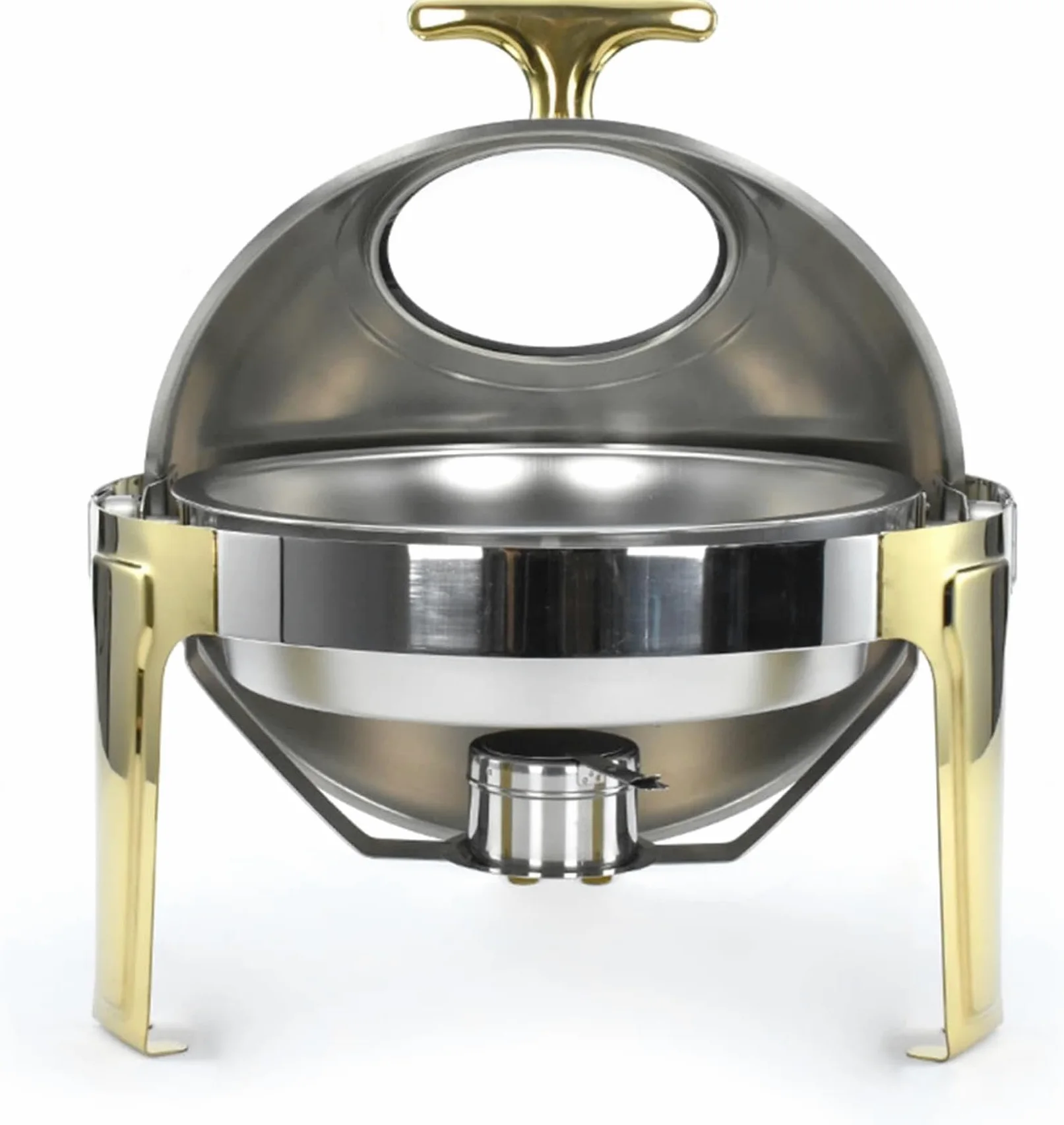 Plateaux Chauffants pour buffets et traiteurs, Chauffe-Plats, Chauffe-Tables, casseroles, plaqué Or 6L (Semi-plaqué Or)