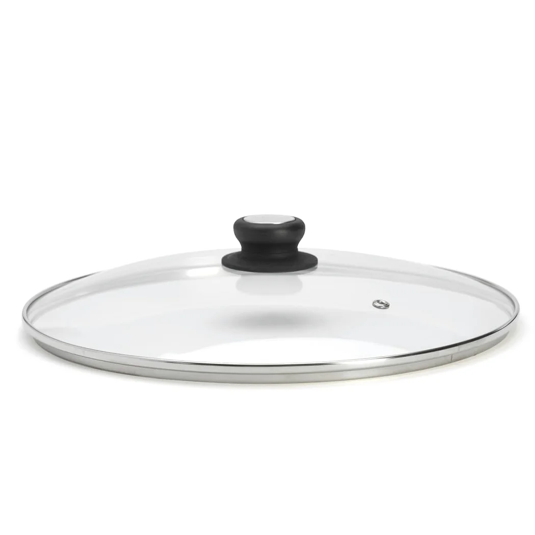 DE BUYER -4112.32 -couvercle verre bouton bak./inox ø 32cm, Ecru