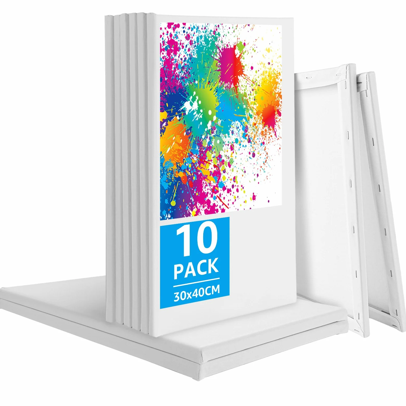 JMIATRY Lot de 10 Toiles à Peindre 30 x 40 cm, Toile Peinture, Tableau Peinture pour Peintures Acryliques, Peintures à l'huile, Gouache Coton sans Acide