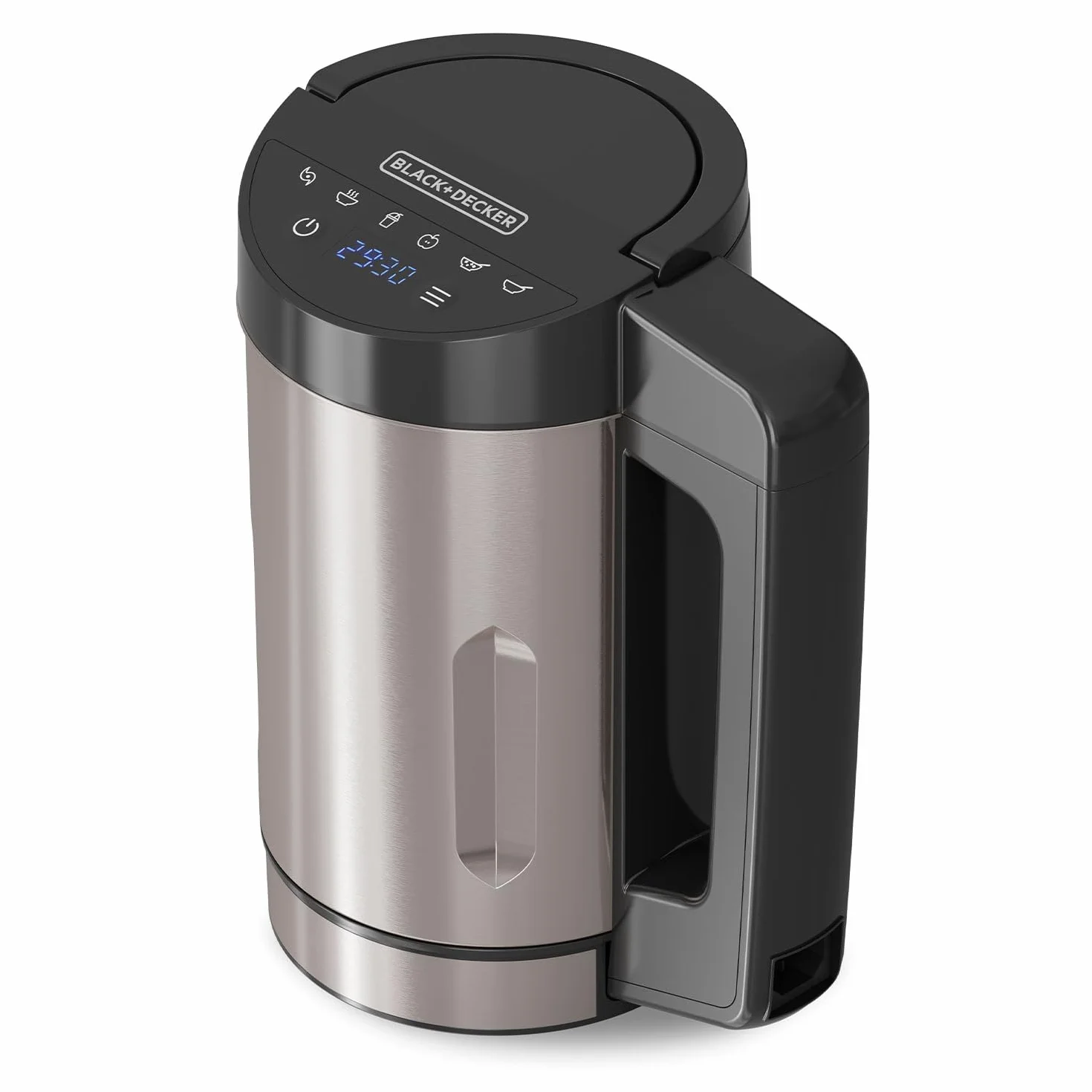 BLACK+DECKER BXSM1000E - Soup Maker 1040W | Carafe Inox 1,6L | 7 Programmes Automatiques | Smoothies, Compotes & Soupes | Fonction Maintien au Chaud | Écran Digital | Matériaux Sans BPA