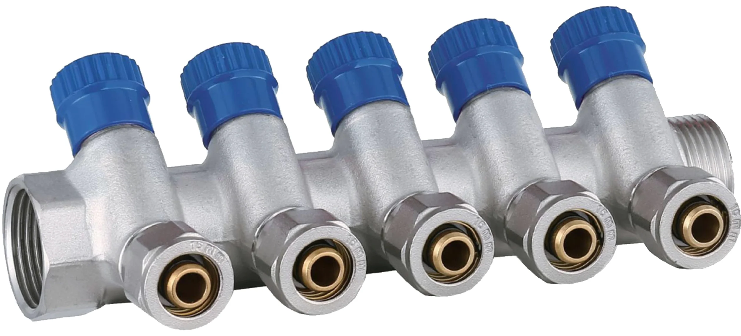 Distributeur D'eau Froide Potable Chauffage Industrie Distributeur De Raccordement 1 Pouce x 16 mm PEX 5 Circuits