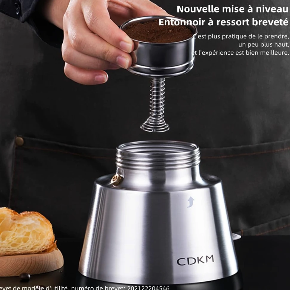 Cafetière Électrique, Cafetière italienne,Pot à moka portable 340ml | Verre Borosilicate machine à café, Mise hors tension automatique,Machine à Expresso,3/6 Tasses,Facile et Sécurisé