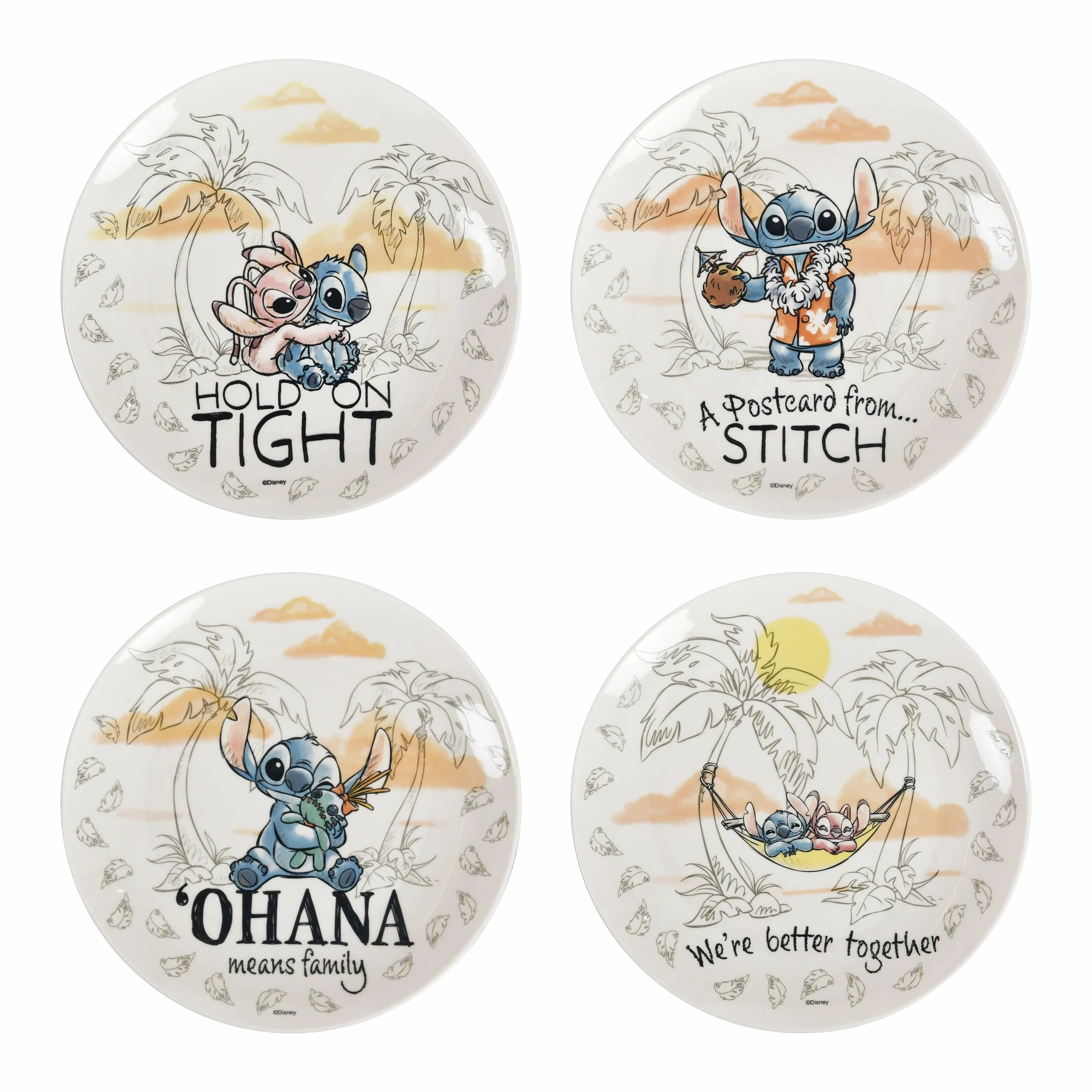 Elbenwald Lot d'assiettes – Différents motifs Le Seigneur des Anneaux, Lilo & Stitch et Star Wars en céramique (Lilo & Stitch)