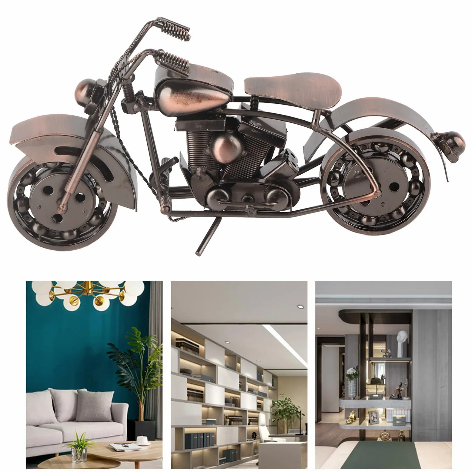 Ornements de Moto en Métal, Décoration Rétro de Collection d'art Décoratif pour la Chambre à Coucher de Salon
