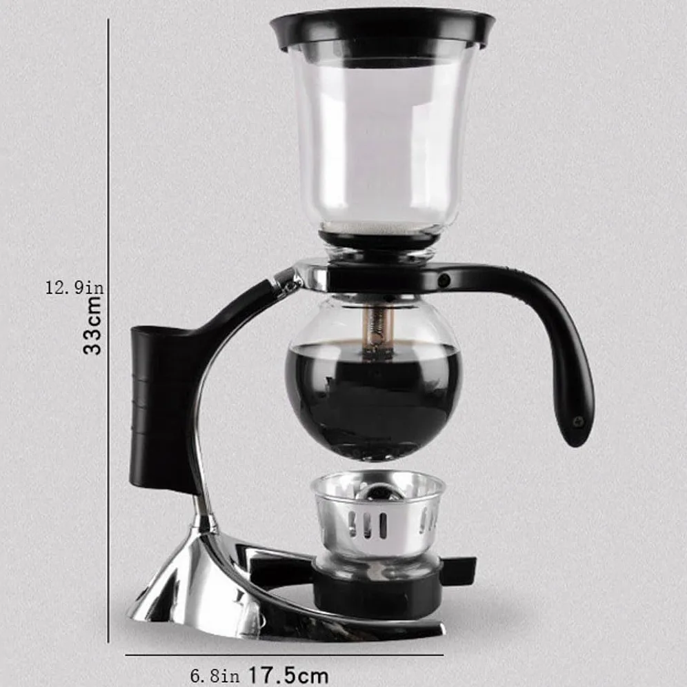 ASSICON Expresso en Aluminium Cafetière à Siphon pour Bureau de Restaurant à Domicile, Machine à thé Chaud pour brasseur de café sous Vide Convient à la Plupart Cafetière sur cuisinière