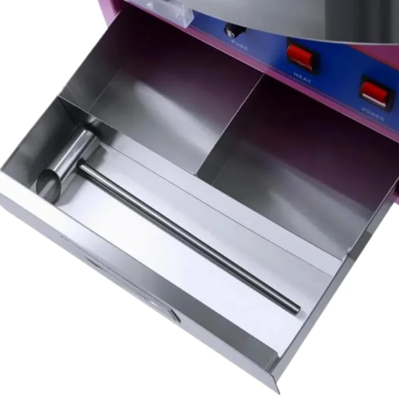 Machine à Barbe à Papa Professionnelle avec Bulle de Protection – 1,8 kg/h, Acier Inox, Cuve 50 cm – Thermostat Réglable – Idéale Événements, Fêtes, Kermesses