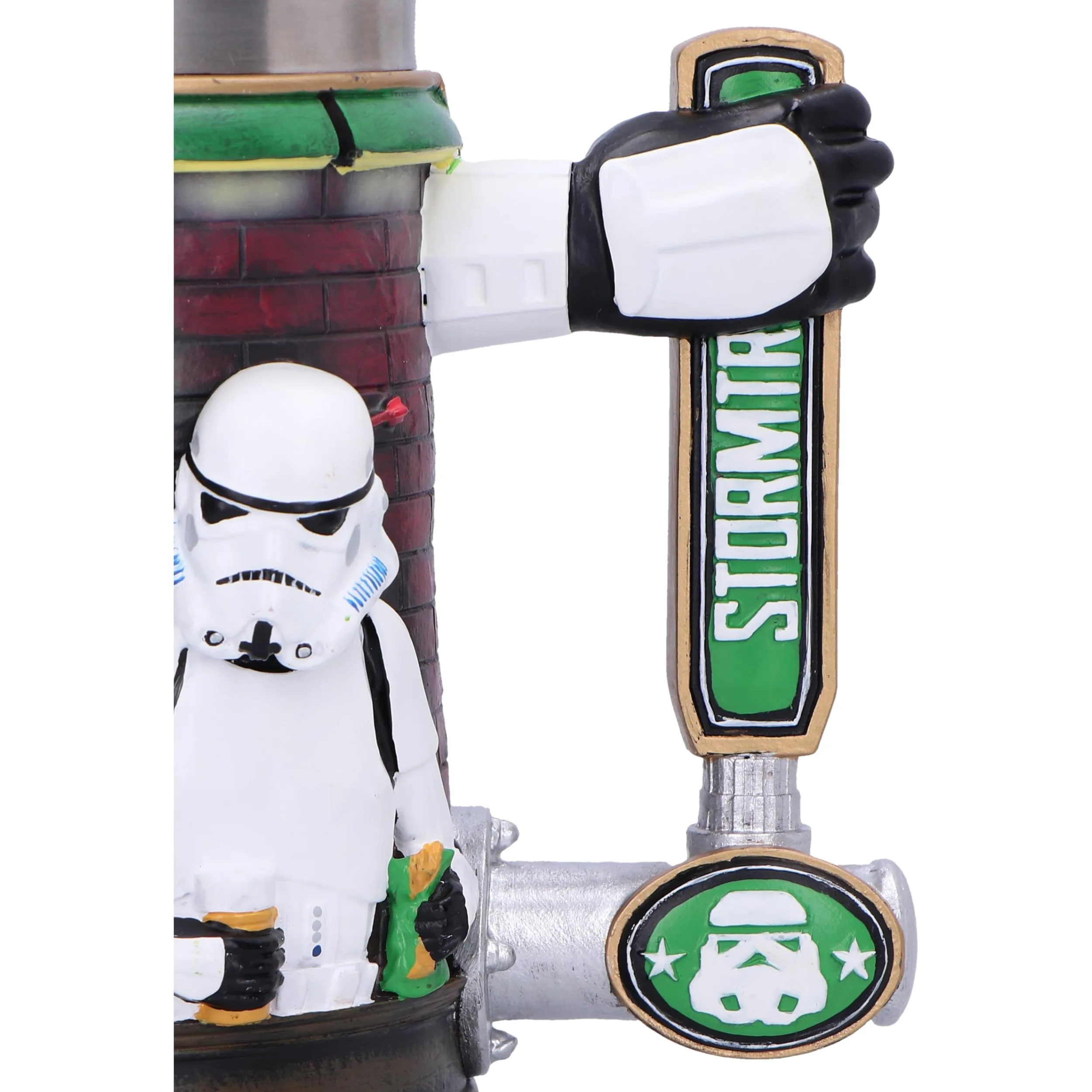 Nemesis Now Chope de bar Stormtrooper de 15,4 cm en résine, sous licence officielle Stormtrooper, design bar, poignée du robinet de bière, insert en acier inoxydable, coulée dans la meilleure résine,