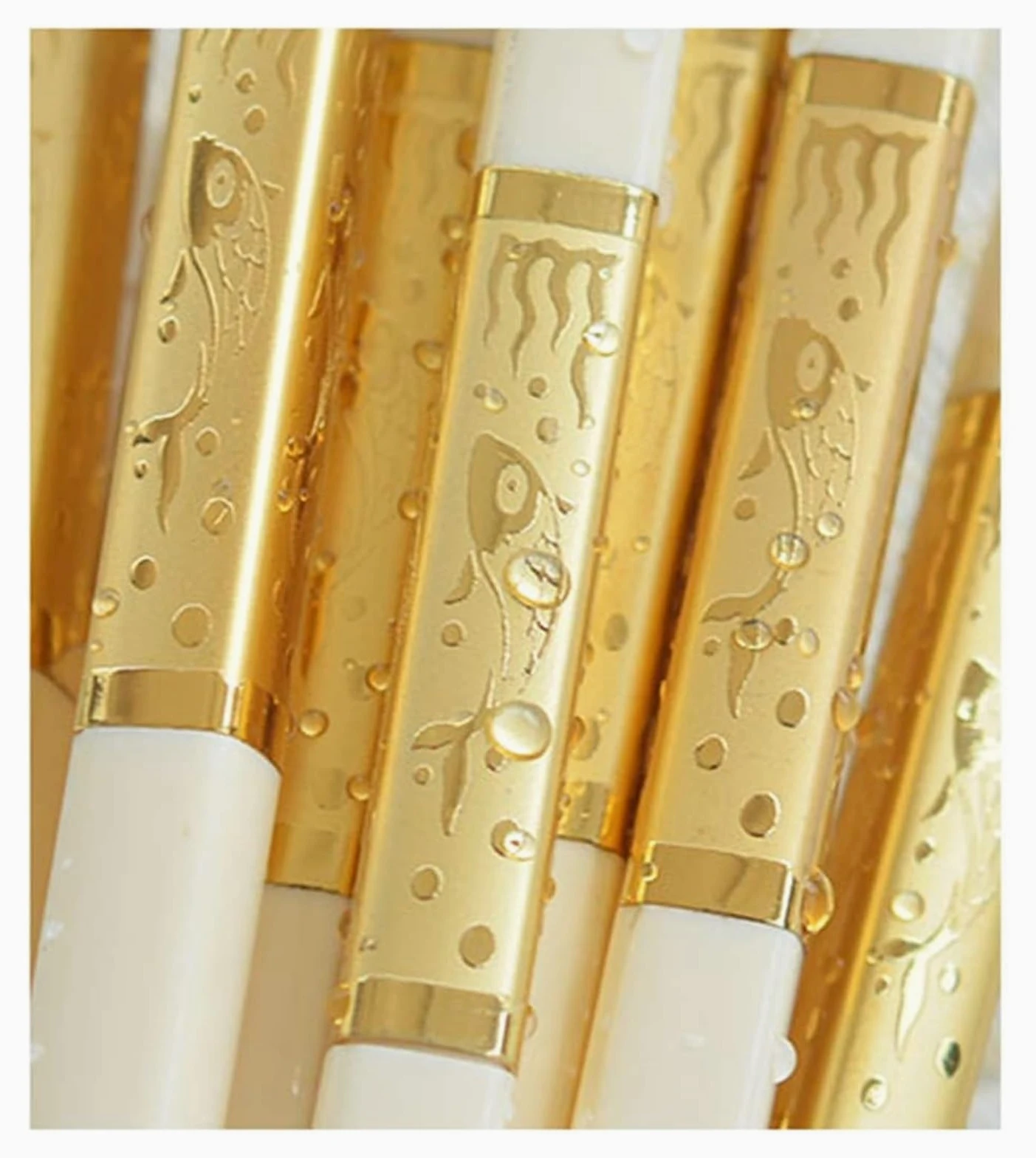 Jeu de baguettes, Baguettes réutilisables, for sushis ou autres plats de cuisine japonais, chinois, coréens, faciles à nettoyer, paquet cadeau 10 paires, avec motifs noirs et dorés C(D)