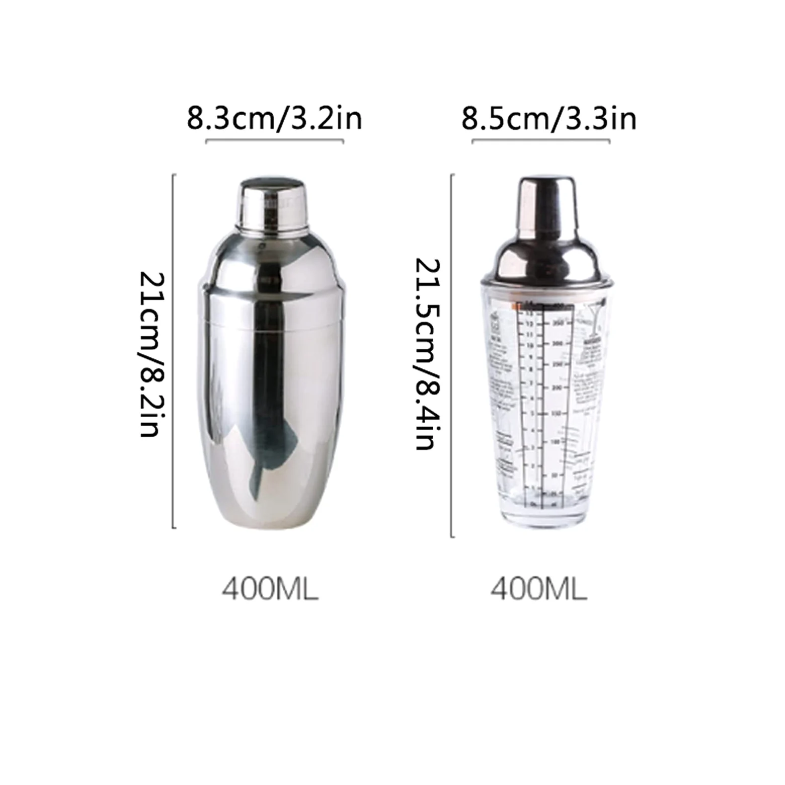Shaker Cocktail Cocktail Shaker Set de - Kit de barendants en Acier Inoxydable Cocktail Shaker avec Filtre de Boisson intégré, Outils de Barres Professionnels 15 pièces Set à Cocktail (Color : A)