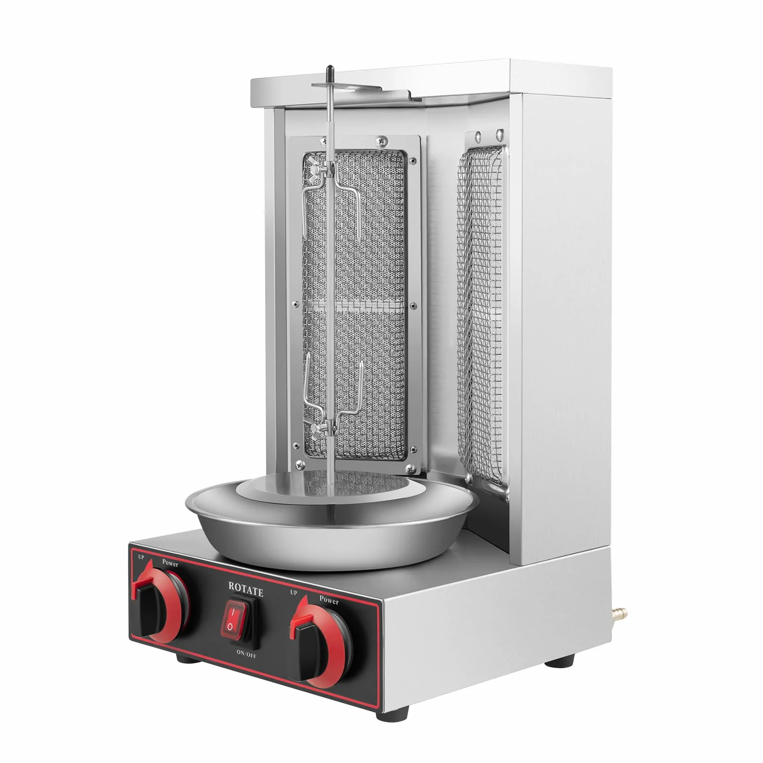 Barbecue à gaz Vertical en Acier Inoxydable Rotisserie Automatique pour Barbecue Cuisine pour Poulet Gyros ou brochettes de Viande Döner/Kebap pour la Maison 3000 W
