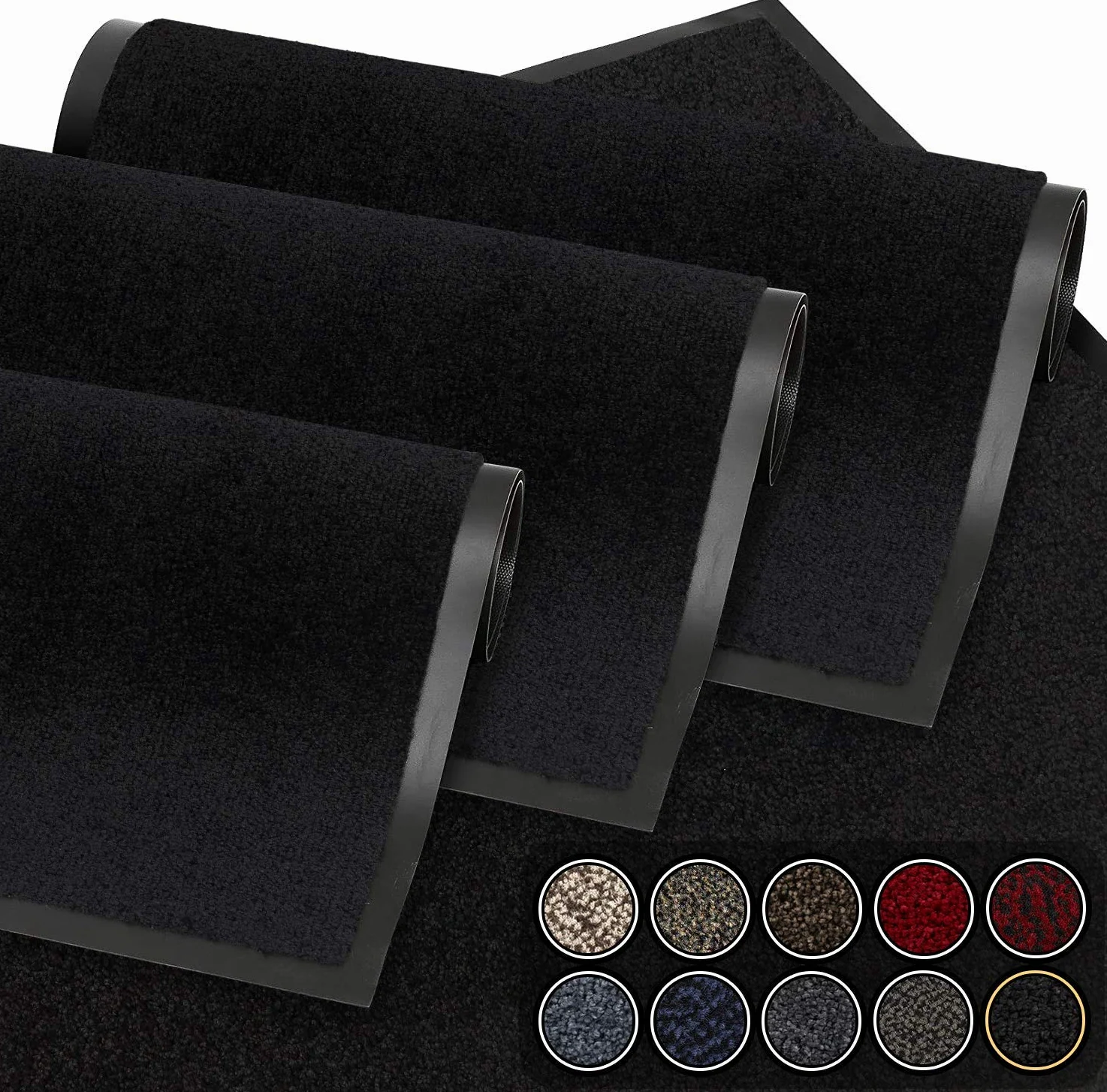 GadHome Tapis de Porte, Noir 60x90 cm|Tapis de Porte extérieur, imperméable, Lavable, Tapis Robuste antidérapant, retient la poussière, paillasson, Couloir, entrée, Cuisine, Chambre