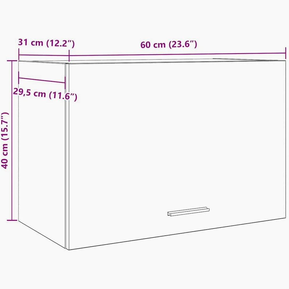 vidaXL Armoire Suspendue Lyon Chêne Artisanal 60 x 31 x 40 cm Bois d'ingénierie