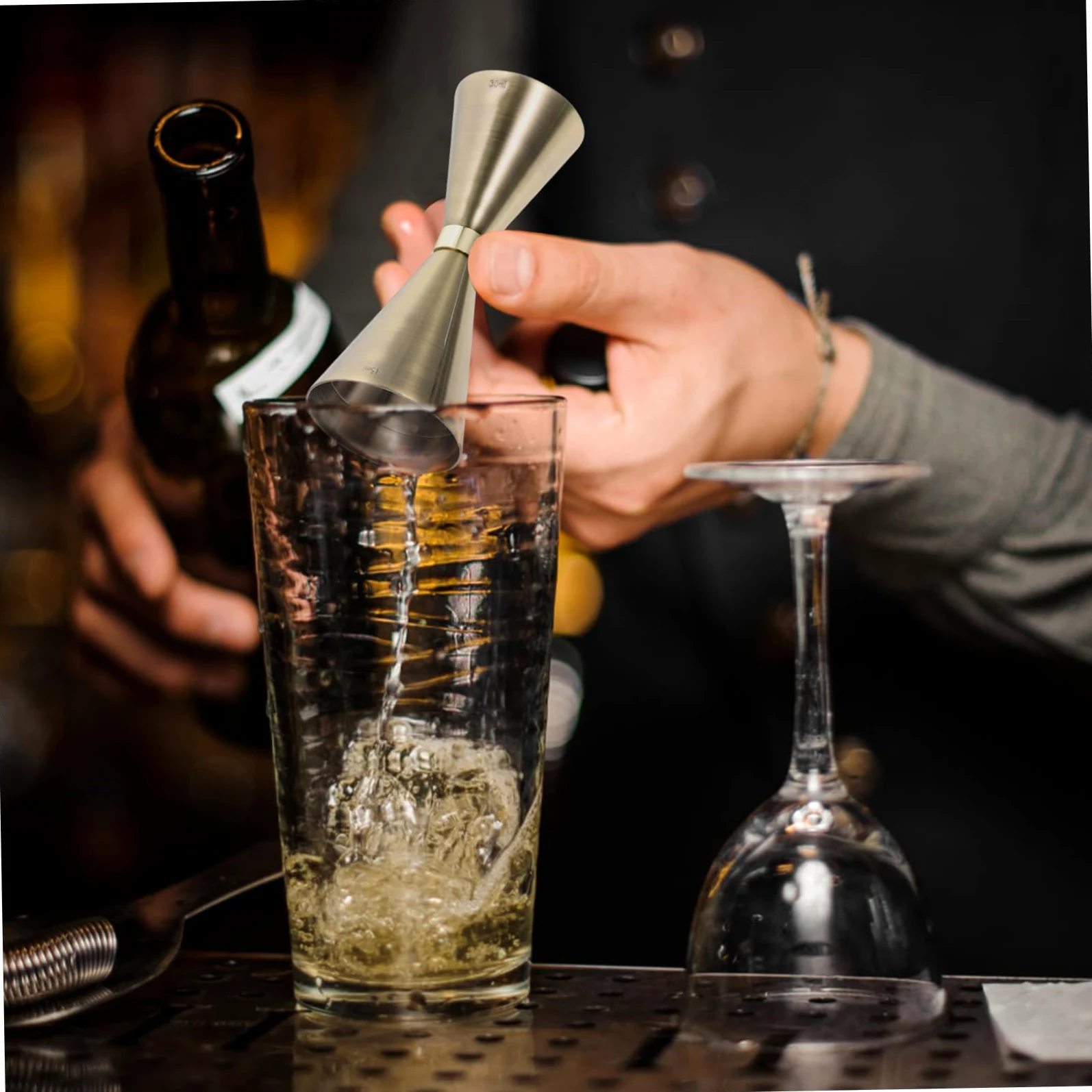 MAGICLULU 3pièces Jigger à Cocktail Acier Inoxydable Doseur De Outil De Mesure Élégant pour Bar Et Maison Pratique Et Décoratif