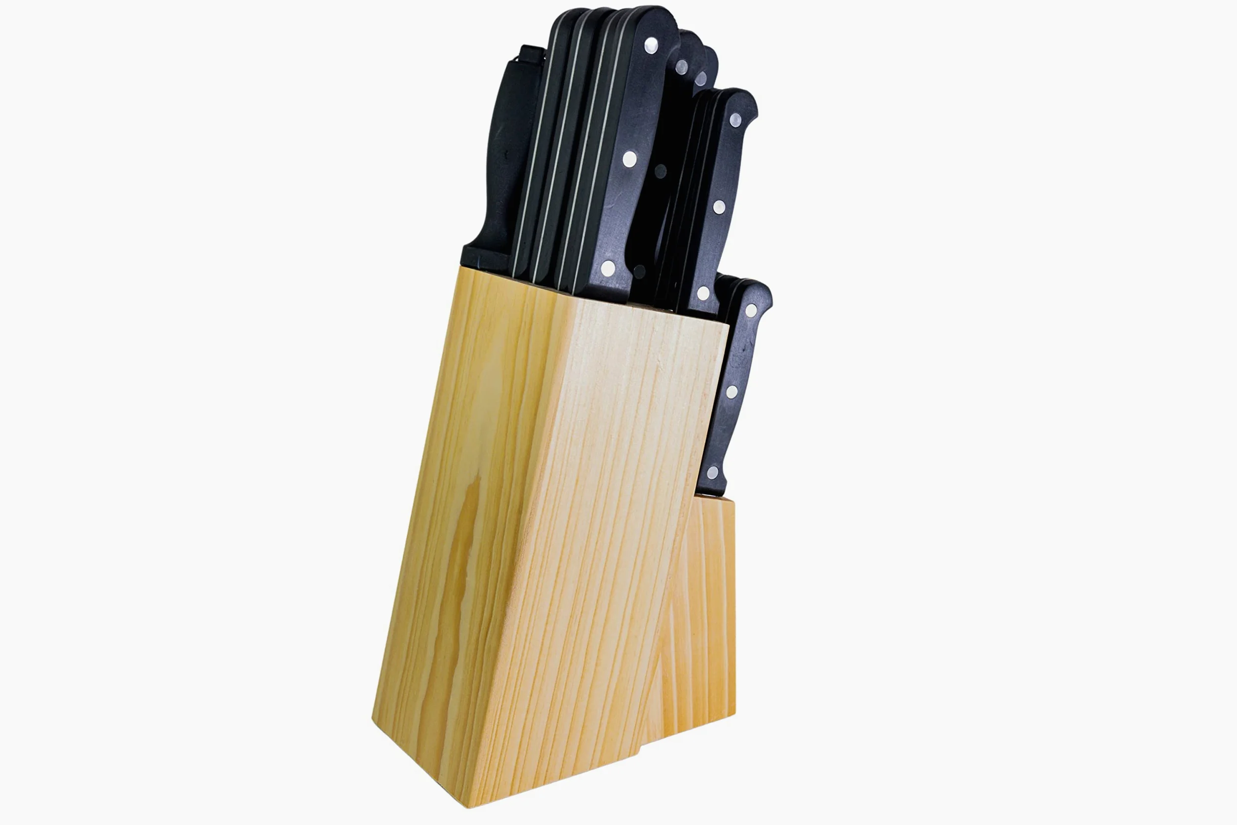 Pradel Excellence - Bloc Couteaux et Accessoires 17 Pièces - Lames Acier Inoxydable - Manches POM 3 Rivets - Fourchette, Fusil, Ciseaux - Bloc Bois - Boîte Couleur