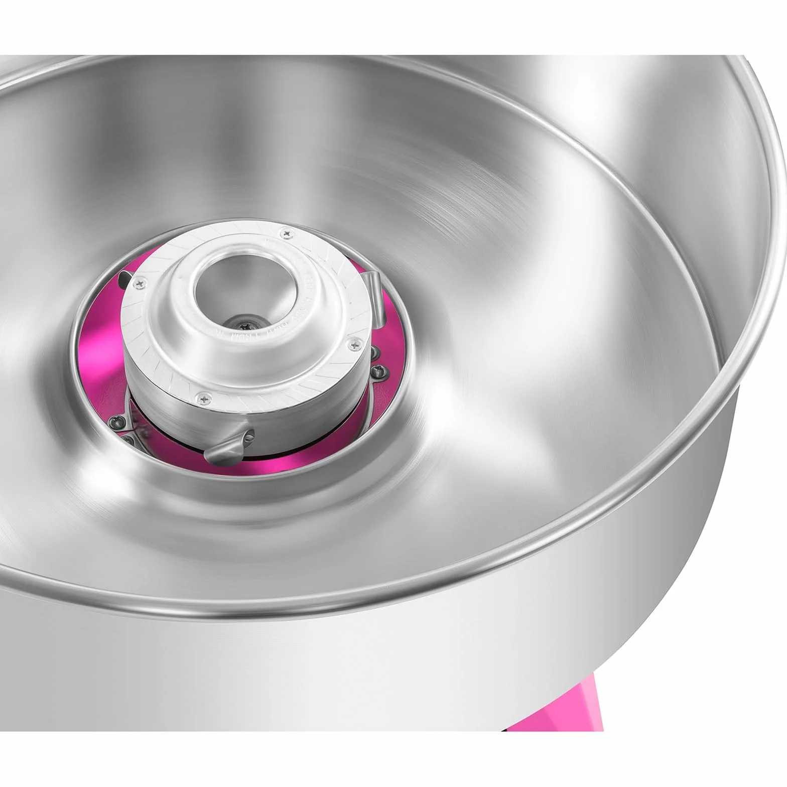 Royal Catering RCZK-1030-W-R Machine a Barbe a Papa Professionnelle (Ø 52 cm, 1200 W, 1 portion / 30 s, Acier Inoxydable) Rose