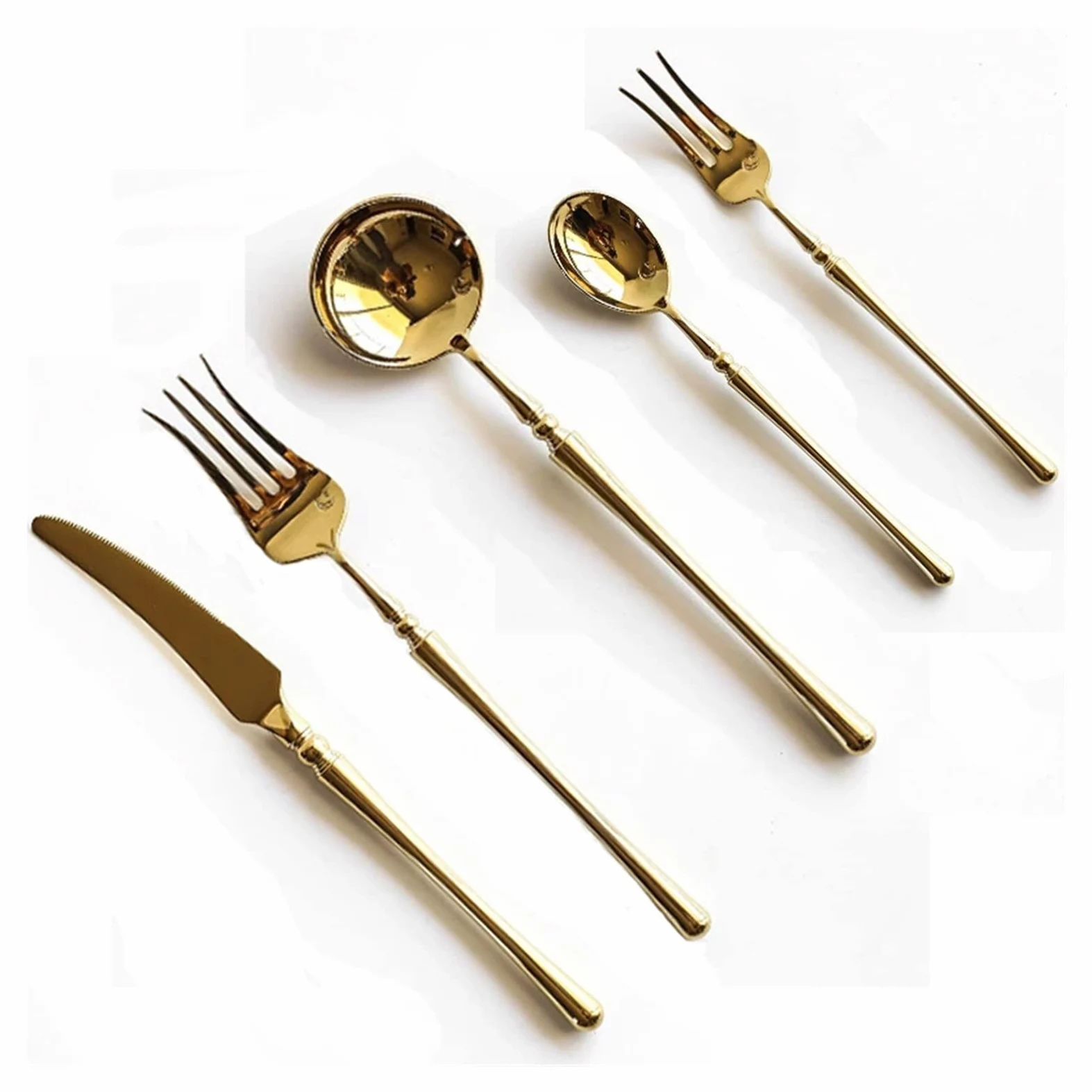 Ensemble de Couverts de fête en Acier Inoxydable doré, Couverts de Table polis Miroir, Couteau et Fourchette, Outils de Cuisine, Ensemble de Couverts de Cuisine Exceptionnel