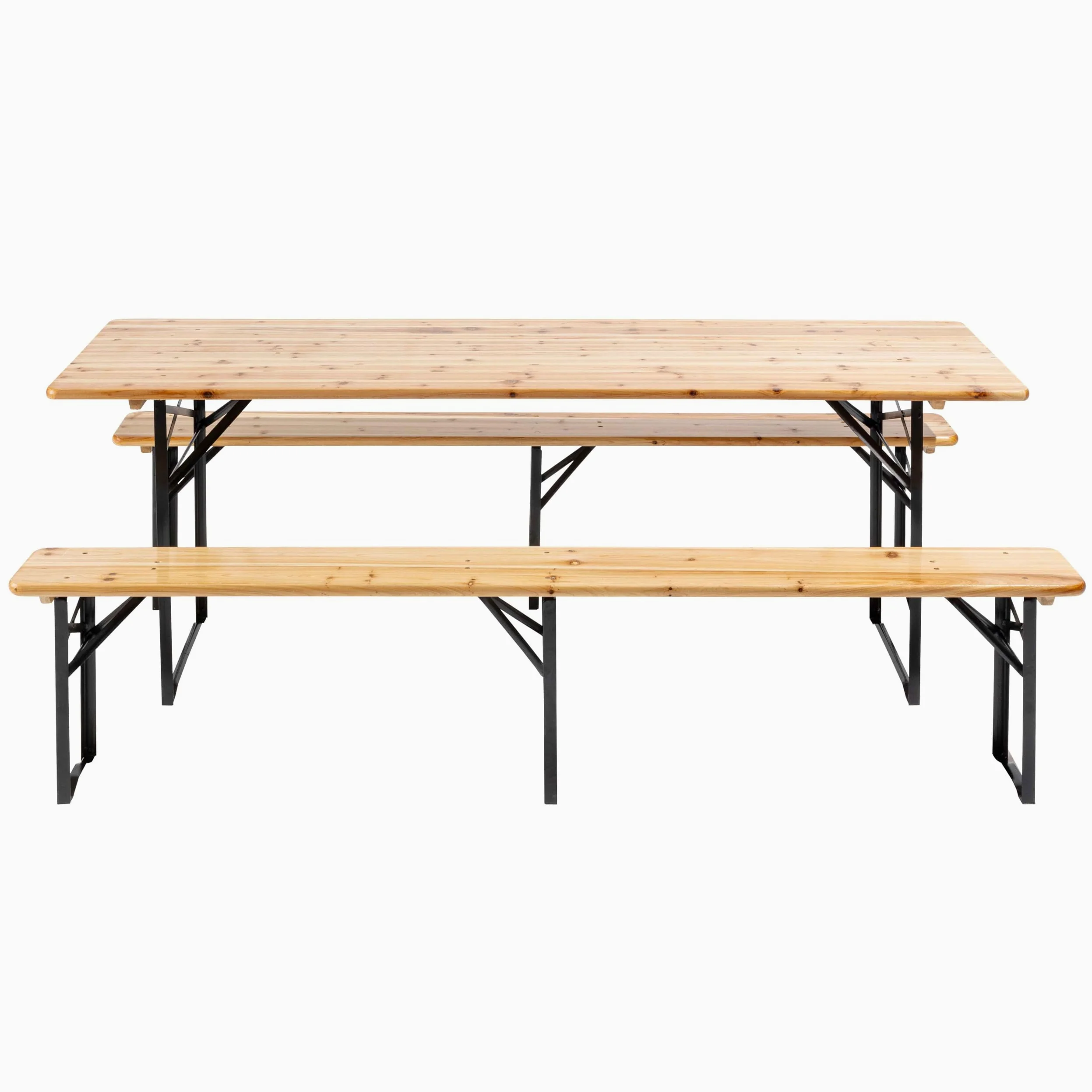 SET TABLE ET BANCS BOIS 220X70X76