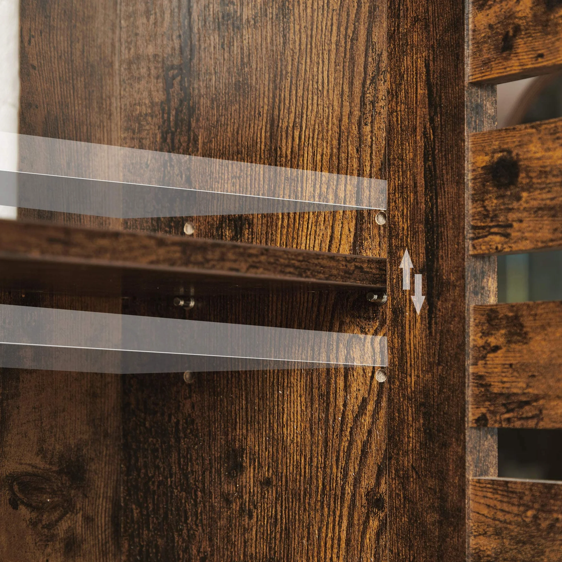 VASAGLE Meuble de Rangement Suspendu pour Salle de Bain, Armoire à Pharmacie, Placard, Compartiment Ouvert, étagère réglable en Hauteur, 60 x 20 x 70 cm, Marron Rustique BBK121X01
