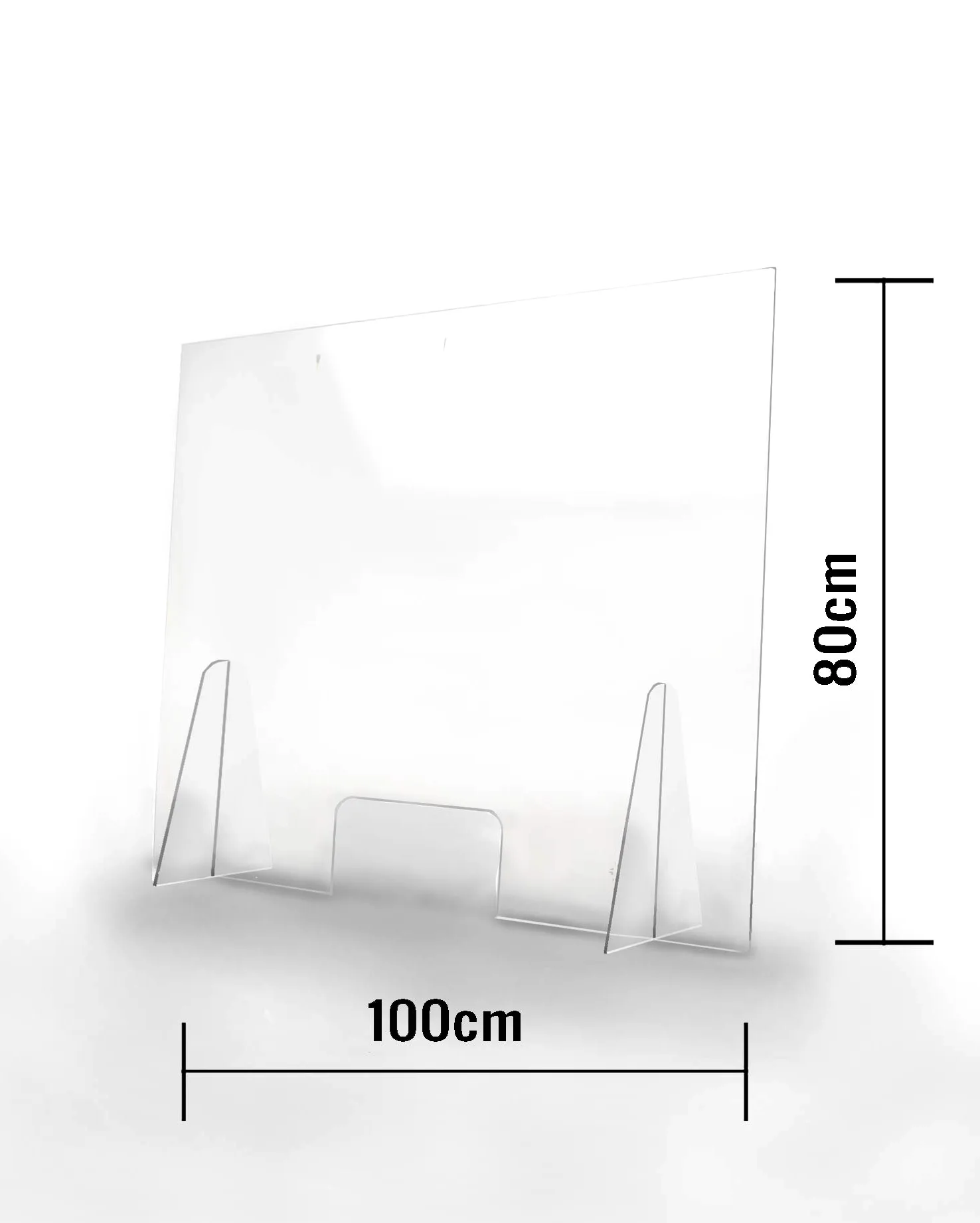 Écran de Protection pour Comptoir Magasins et Établissements 100x80cm - PET Polycarbonate Transparent de 3mm -ULTRA RÉSISTANT et STABLE - Séparateur pour Écoles et Supermarchés