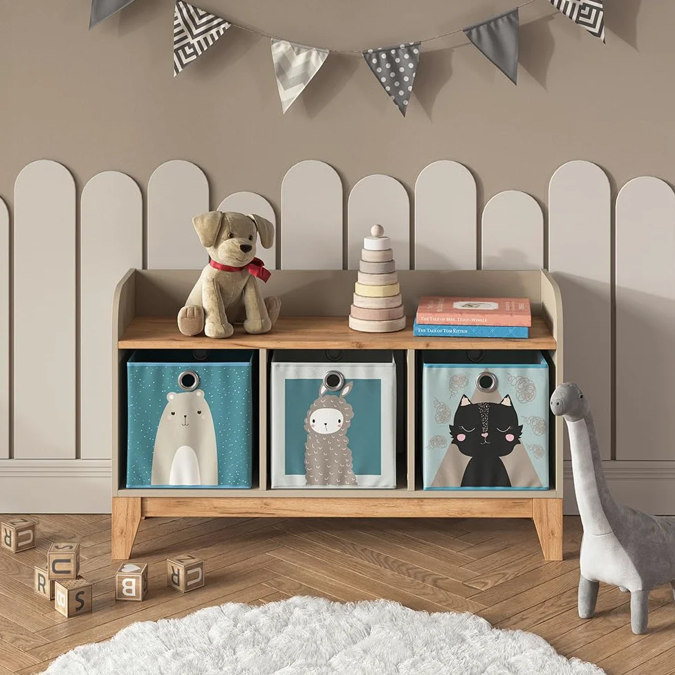 VitaliSpa Banc pour Enfants Malia, Cachemire/Artisan, 107.2x63.8cm, Convient comme siège et Surface de Rangement pour Enfants