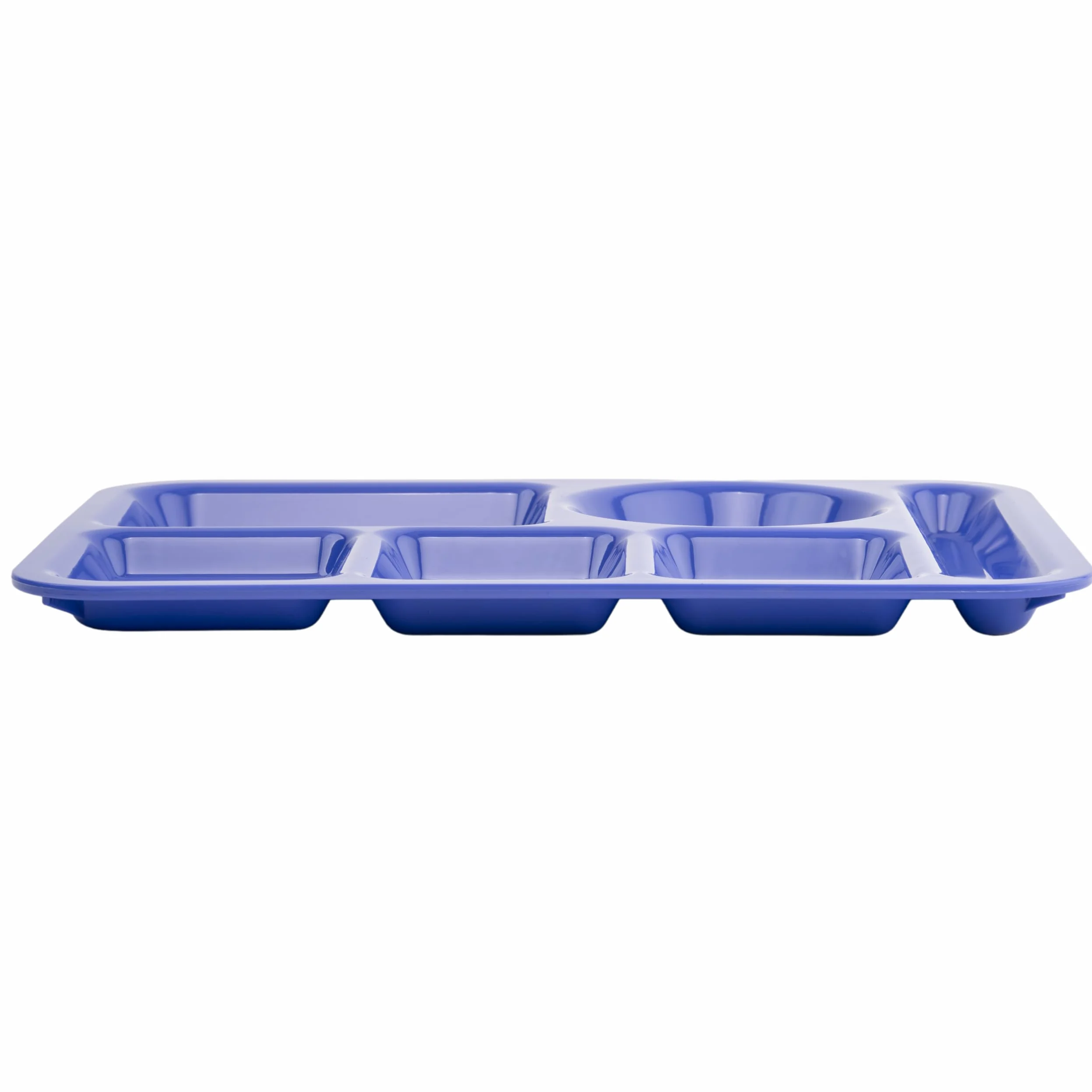 GET Plateau moderne en plastique bleu paon 4 compartiments pour école cafétéria, 25,4 x 35,6 cm