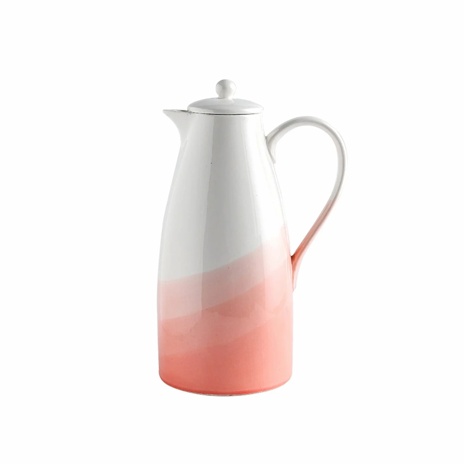 Pichet Pichet céramique créatif avec poignée et Couvercle Domestique pichet résistant à la température Haute température avec Design de Bec de olécranon sans Goutte Pichets