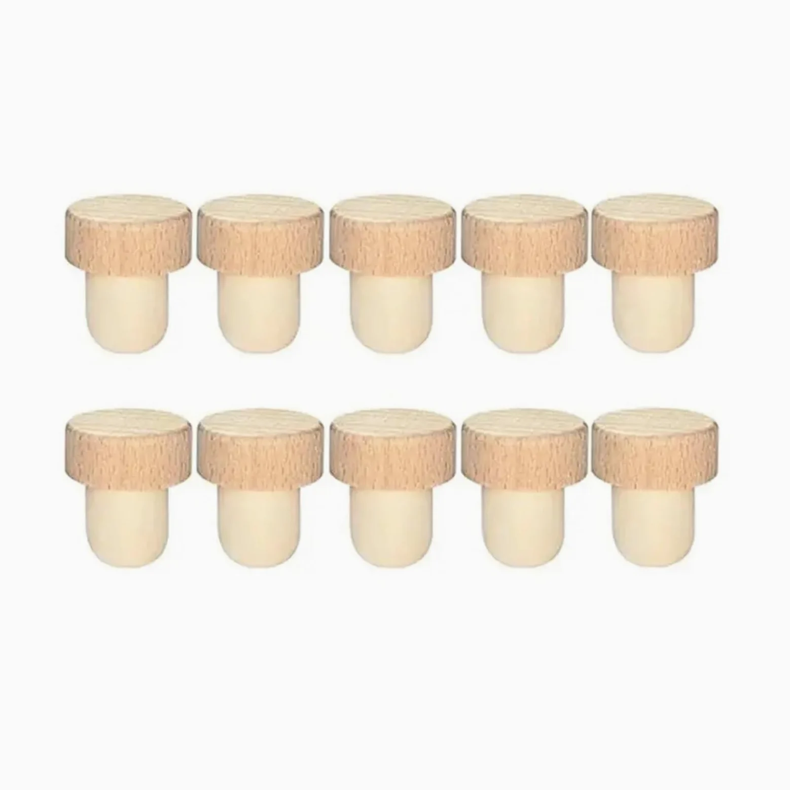 Bouchons à vin 120 pièces bouchons de bouteille remplaçables en bois liège forme T d'étanchéité universels réutilisables for garder le Champagne frais(Wood)