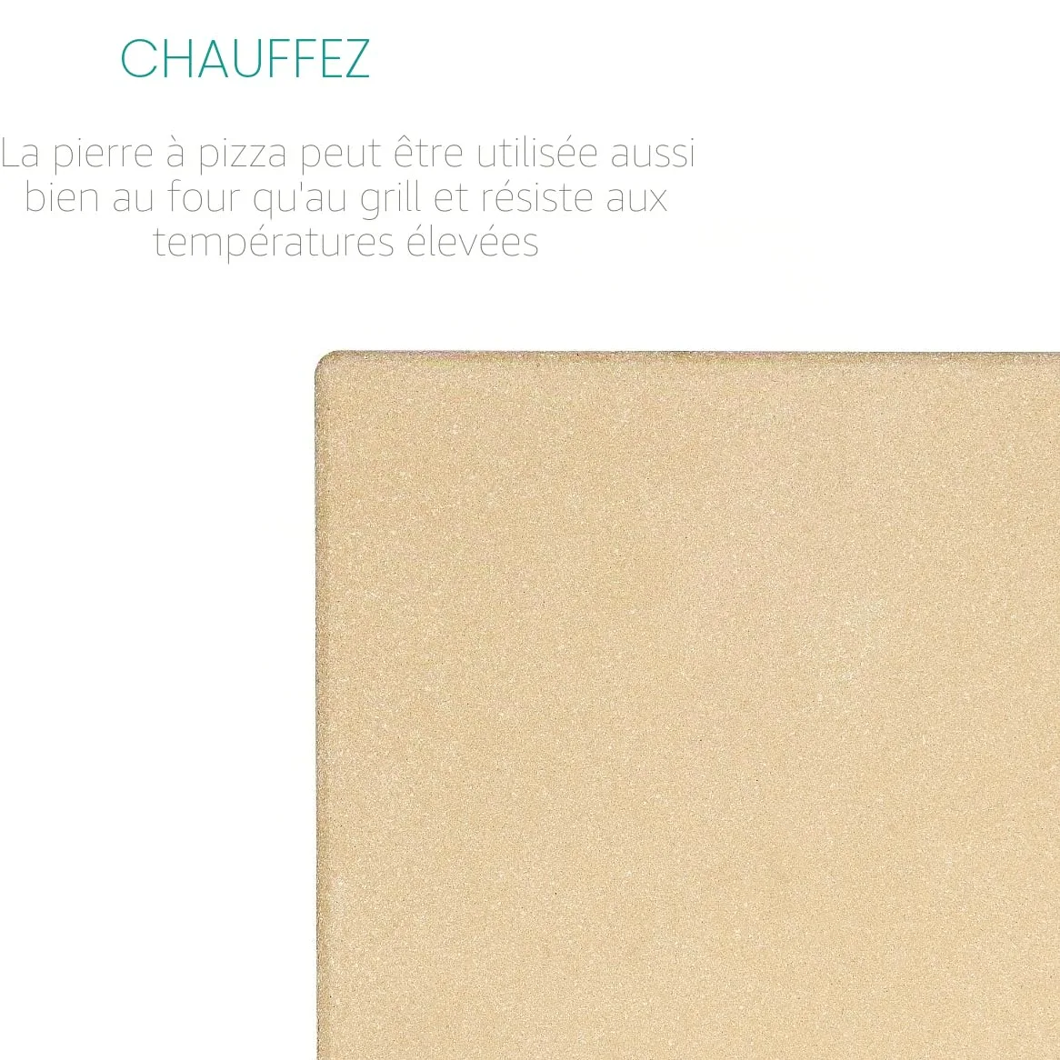 Navaris Pierre à Pizza avec Pelle - Kit Pierre Pizza Rectangulaire XL 38x30cm et Pelle en Bambou - Four Traditionnel Bois Barbecue Grill et Charbon