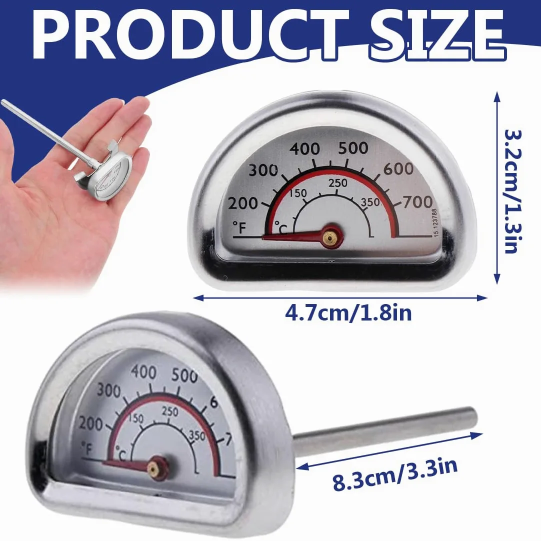 NHQZ 1 Pièces Thermometre Four Compatible avec Omnia Thermometre Cuisine en Acier Inoxydable avec Sonde Thermomètres pour Barbecue Fumoir Gril Casseroles Faitouts Mesure de 0 °C à 400 °C