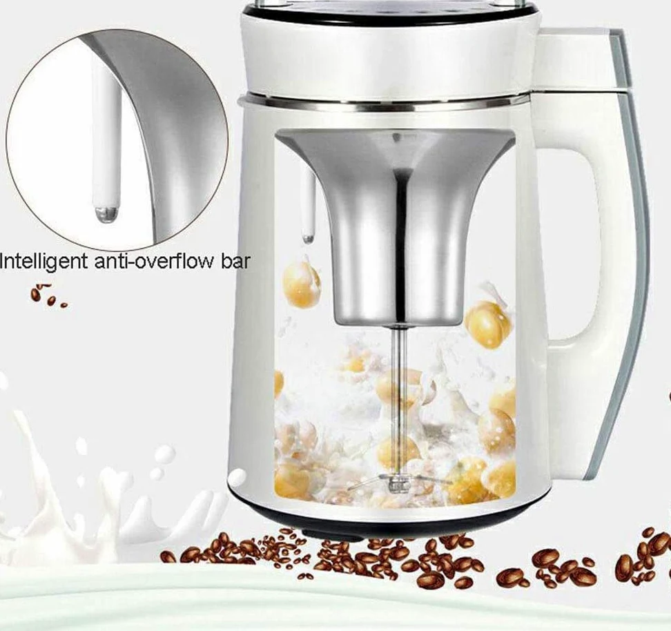Machine à Soupe Automatique - Machine à Soupe Chaude ou Froide 6 en 1 Plus Lait de soja, Machine à Congee de céréales de Riz Plus - 4 Lames, Toucher Froid, Acier Inoxydable Durable