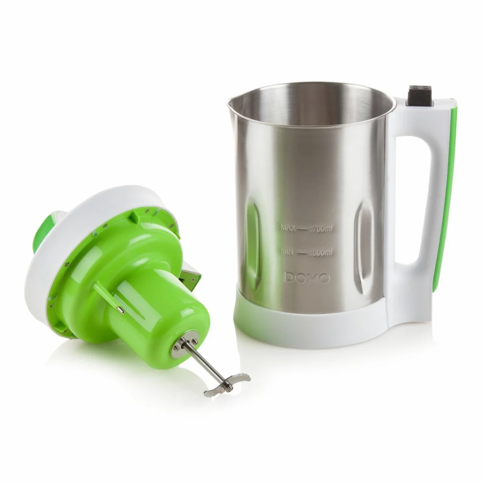 Domo Cuiseur à soupe XXL Easy pour préparer une soupe en 20 minutes – Sans effort DO499BL – Cuisiner une soupe très facile – Argenté/blanc/vert