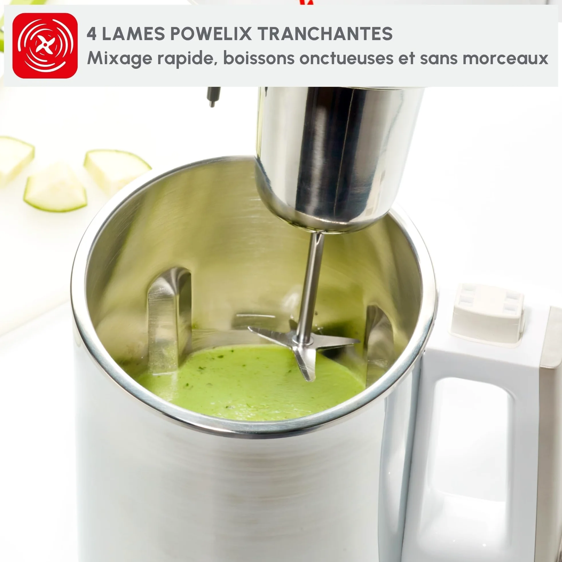 Moulinex Blender chauffant, 1000 W, Capacité 1.2 L, 5 programmes automatiques, Double paroi, Soupe, Velouté, Compote, Smoothie, Maintien au Chaud, Easy Soup silver LM841110